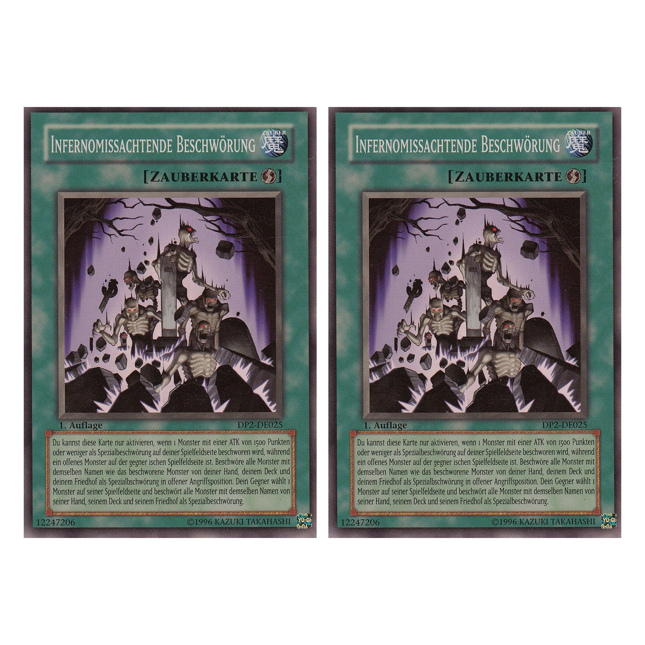 Infernomissachtende Beschwörung - DP2-DE025 - Super Rare - Deutsch - Unlimitiert - Duelist Pack: Chazz Princeton - Duo Set (2 Stück) - Yugioh