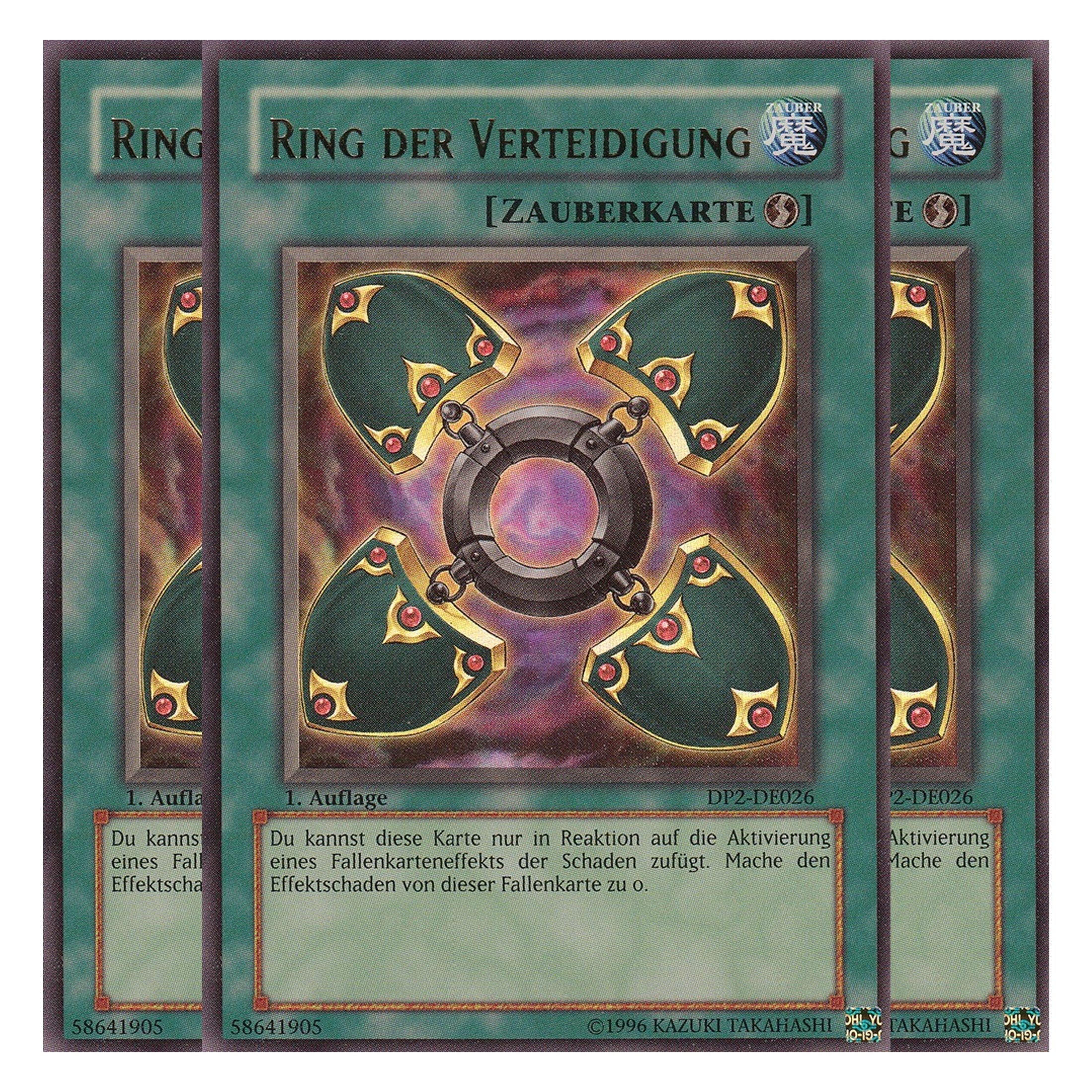 Ring der Verteidigung - DP2-DE026 - Ultra Rare - Deutsch - Unlimitiert - Duelist Pack: Chazz Princeton - Playset (3 Kopien)