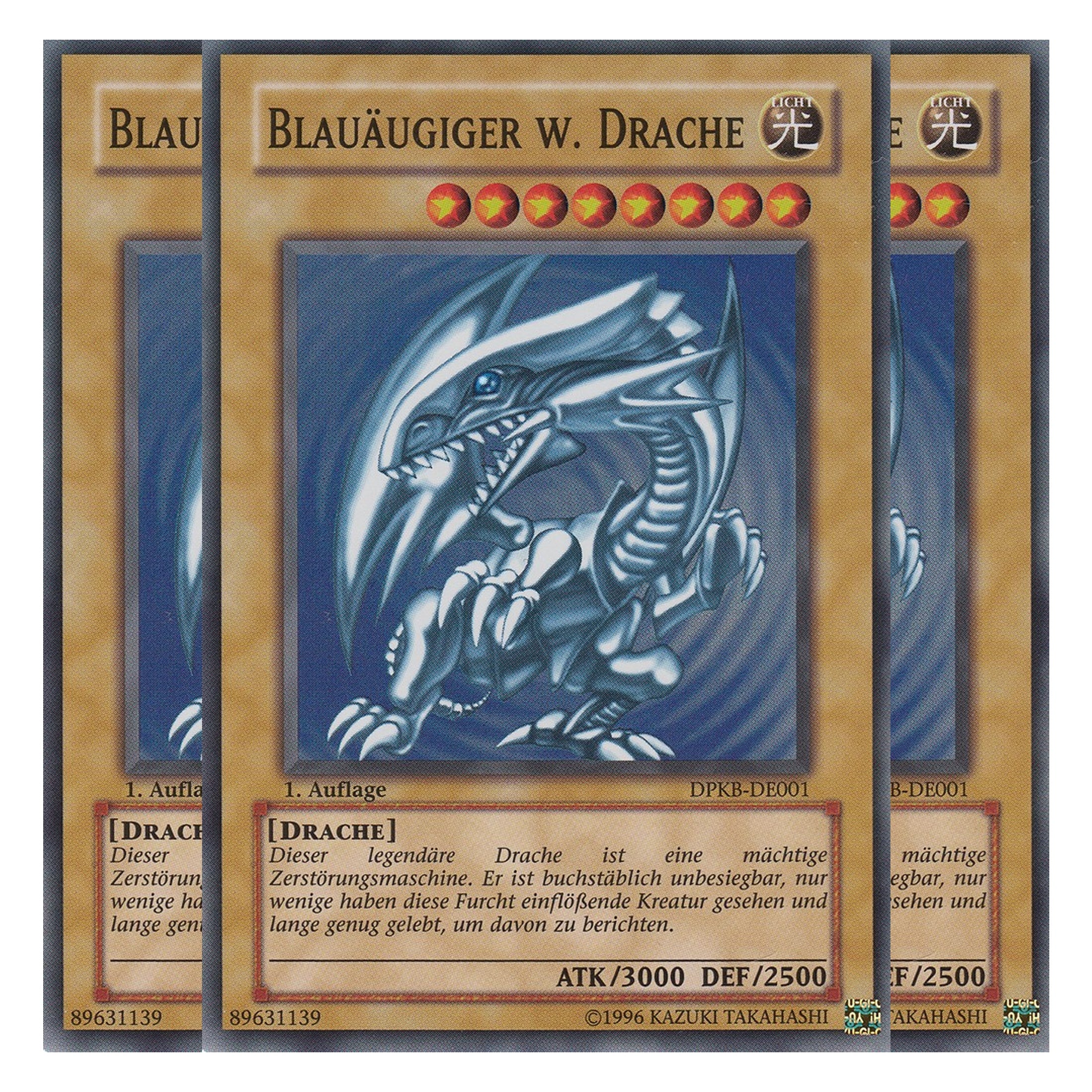 Blauäugiger w. Drache - DPKB-DE001 - Super Rare - Deutsch - 1. Auflage - Duelist Pack: Kaiba - Playset (3 Kopien)