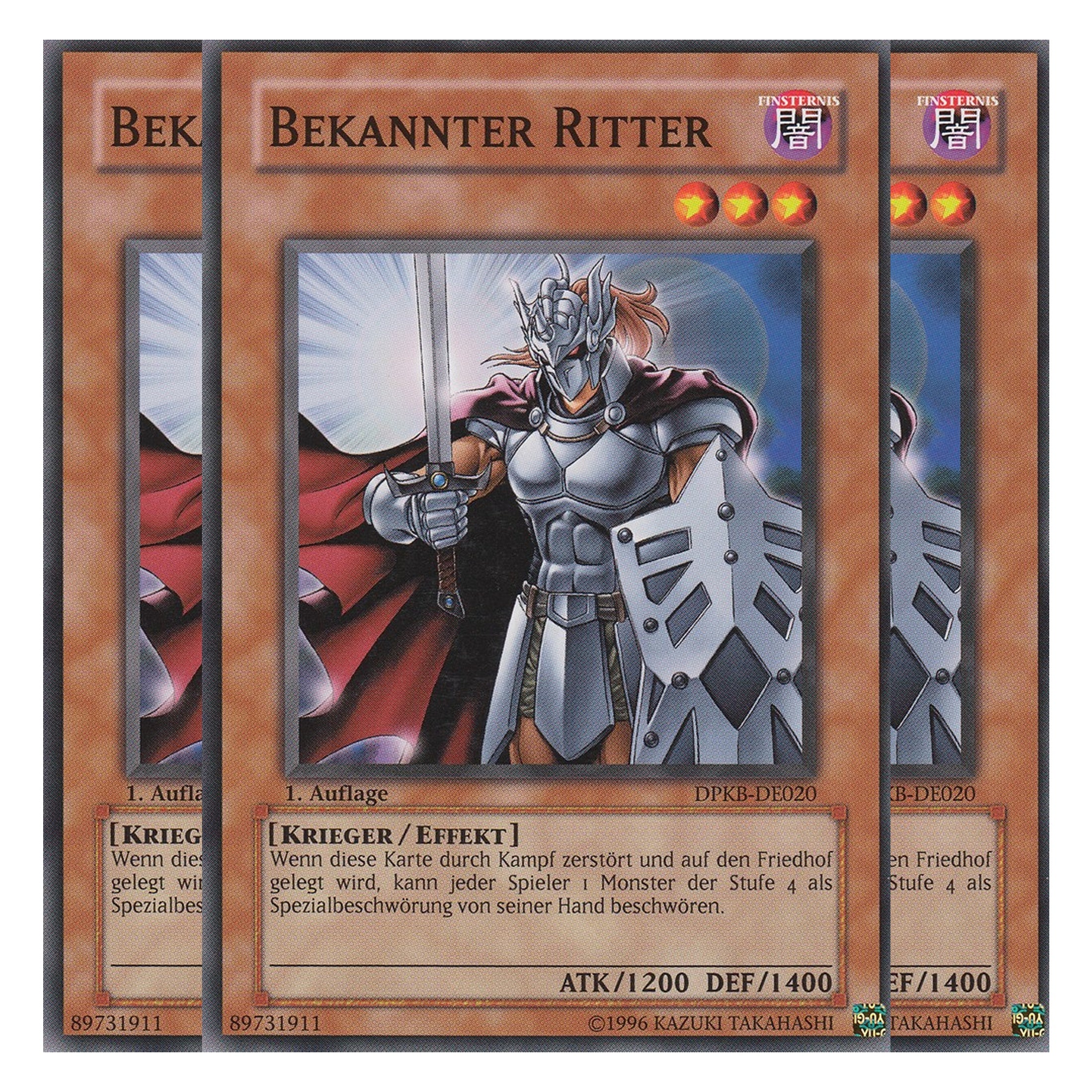 Bekannter Ritter - DPKB-DE020 - Common - Deutsch - 1. Auflage - Duelist Pack: Kaiba - Playset (3 Kopien)