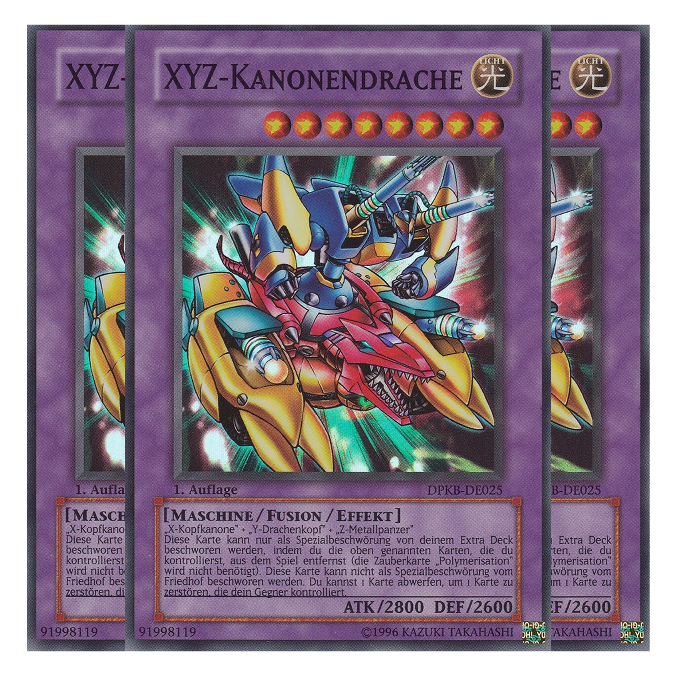 XYZ-Kanonendrache - DPKB-DE025 - Super Rare - Deutsch - 1. Auflage - Duelist Pack: Kaiba - Playset (3 Kopien)