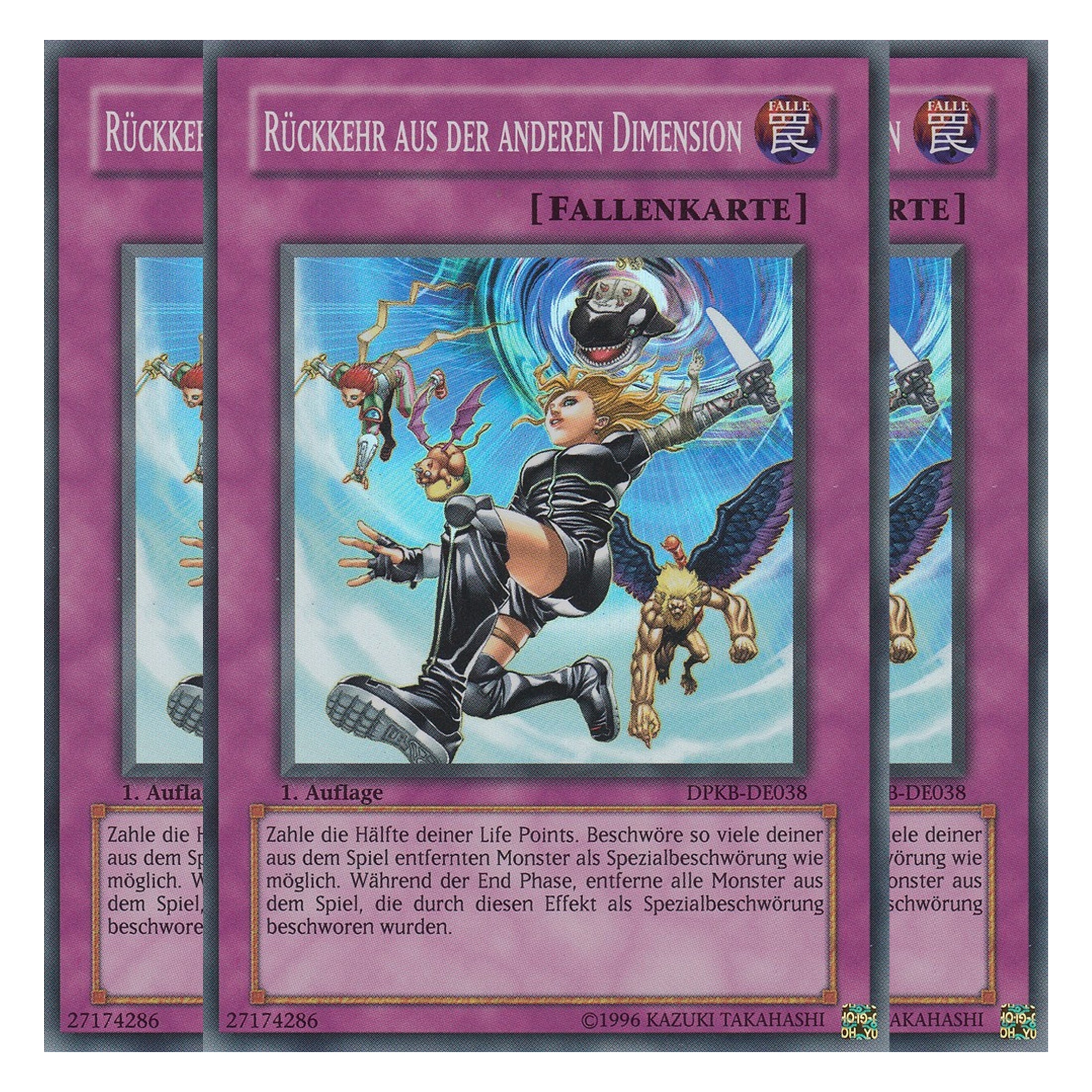 Rückkehr aus der anderen Dimension - DPKB-DE038 - Super Rare - Deutsch - 1. Auflage - Duelist Pack: Kaiba - Playset (3 Kopien)