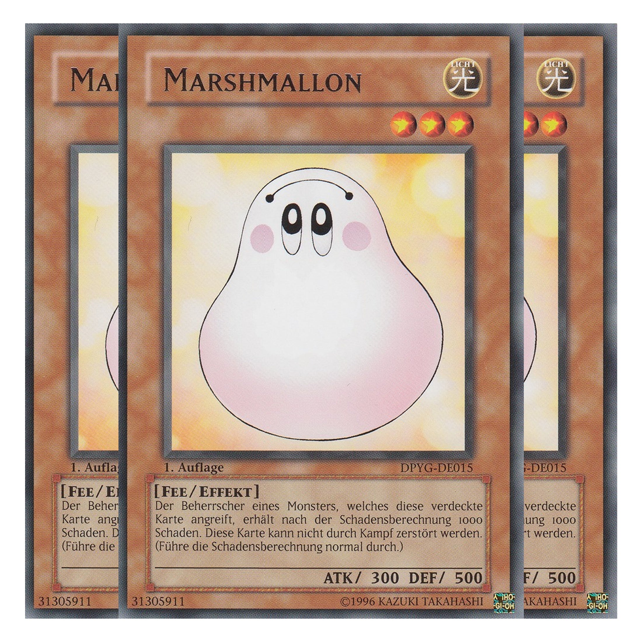Marshmallon - DPYG-DE015 - Rare - Deutsch - 1. Auflage - Duelist Pack: Yugi - Playset (3 Kopien)