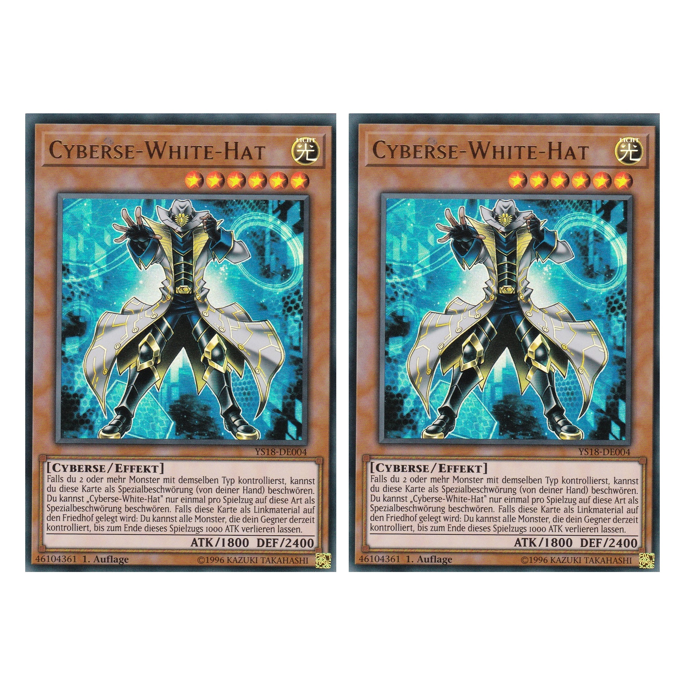 Cyberse-White-Hat - YS18-DE004 - Ultra Rare - Deutsch - 1. Auflage - Starter Deck: Codebreaker - Duo Set (2 Stück) - Yugioh