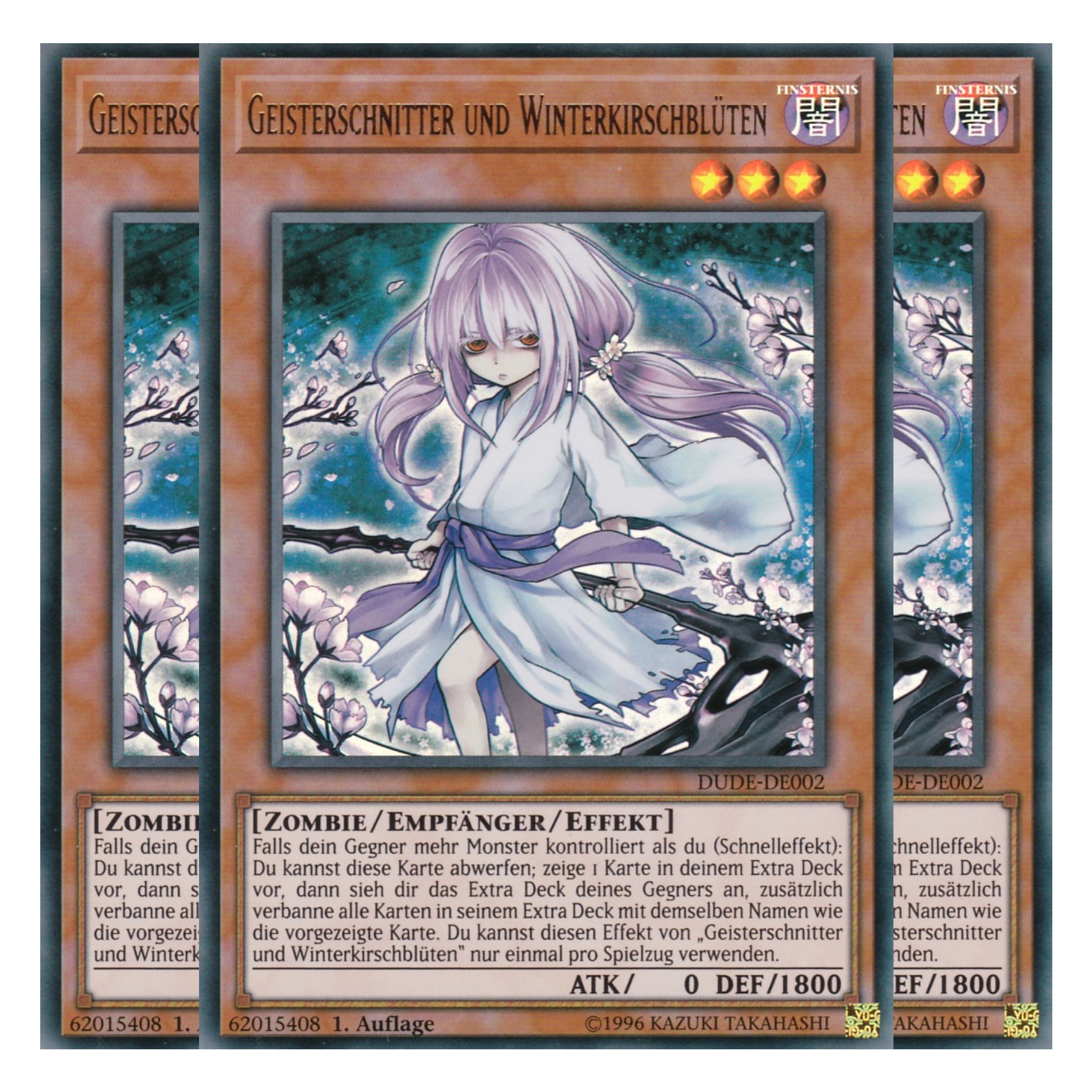 Geisterschnitter und Winterkirschblüten - DUDE-DE002 - Ultra Rare - Deutsch - 1. Auflage - Duel Devastator - Playset (3 Kopien)