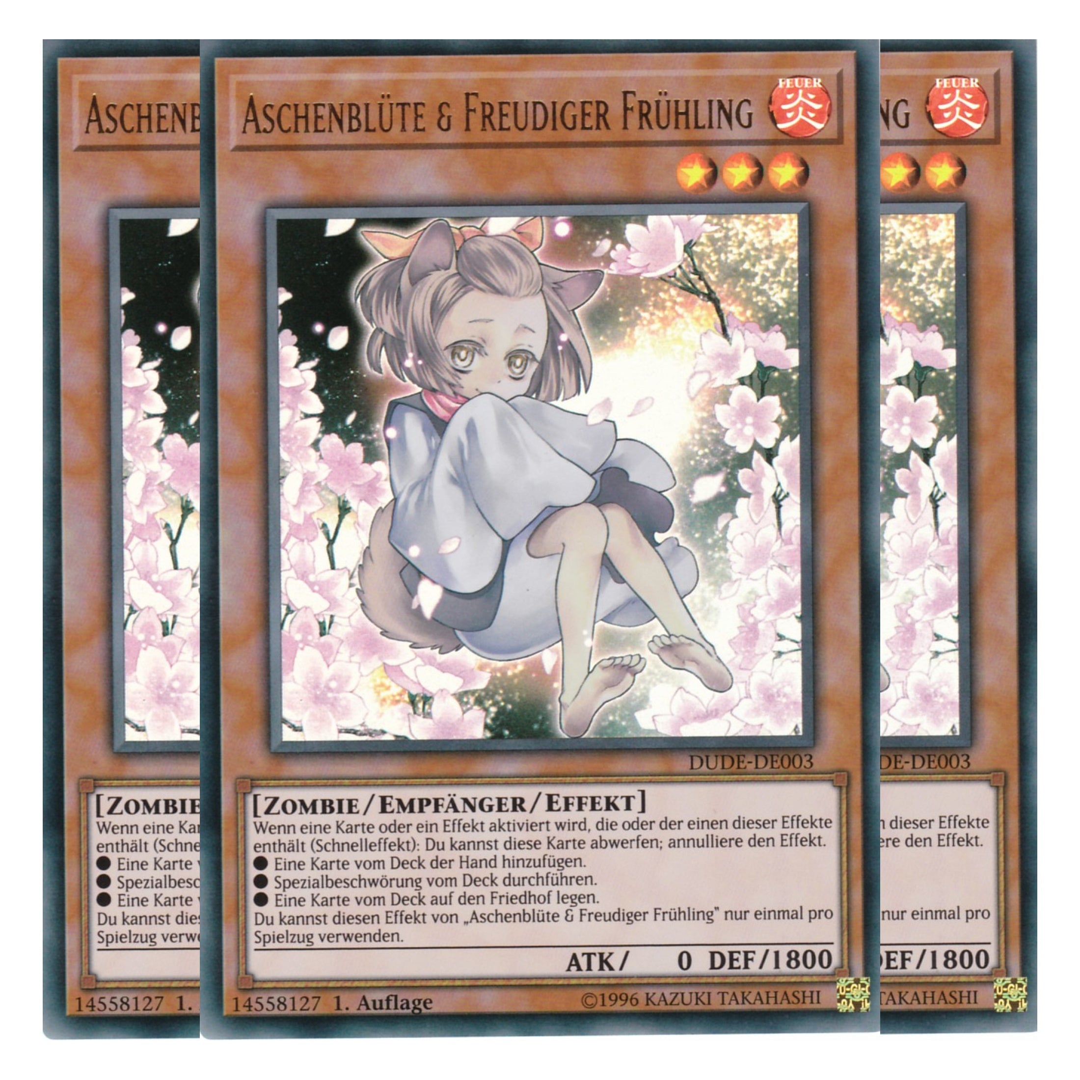 Aschenblüte & Freudiger Frühling - DUDE-DE003 - Ultra Rare - Deutsch - 1. Auflage - Duel Devastator - Playset (3 Kopien)
