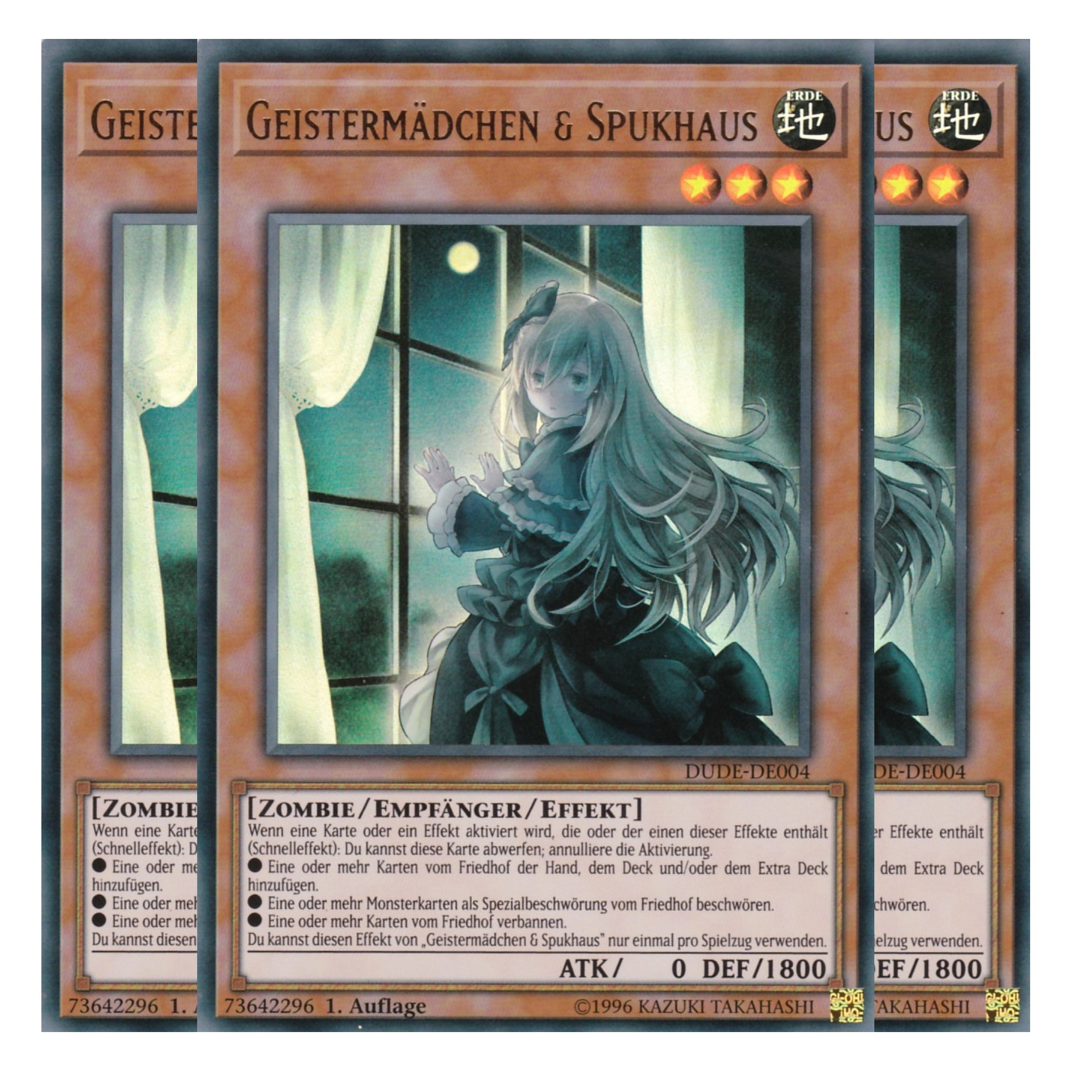Geistermädchen & Spukhaus - DUDE-DE004 - Ultra Rare - Deutsch - 1. Auflage - Duel Devastator - Playset (3 Kopien)