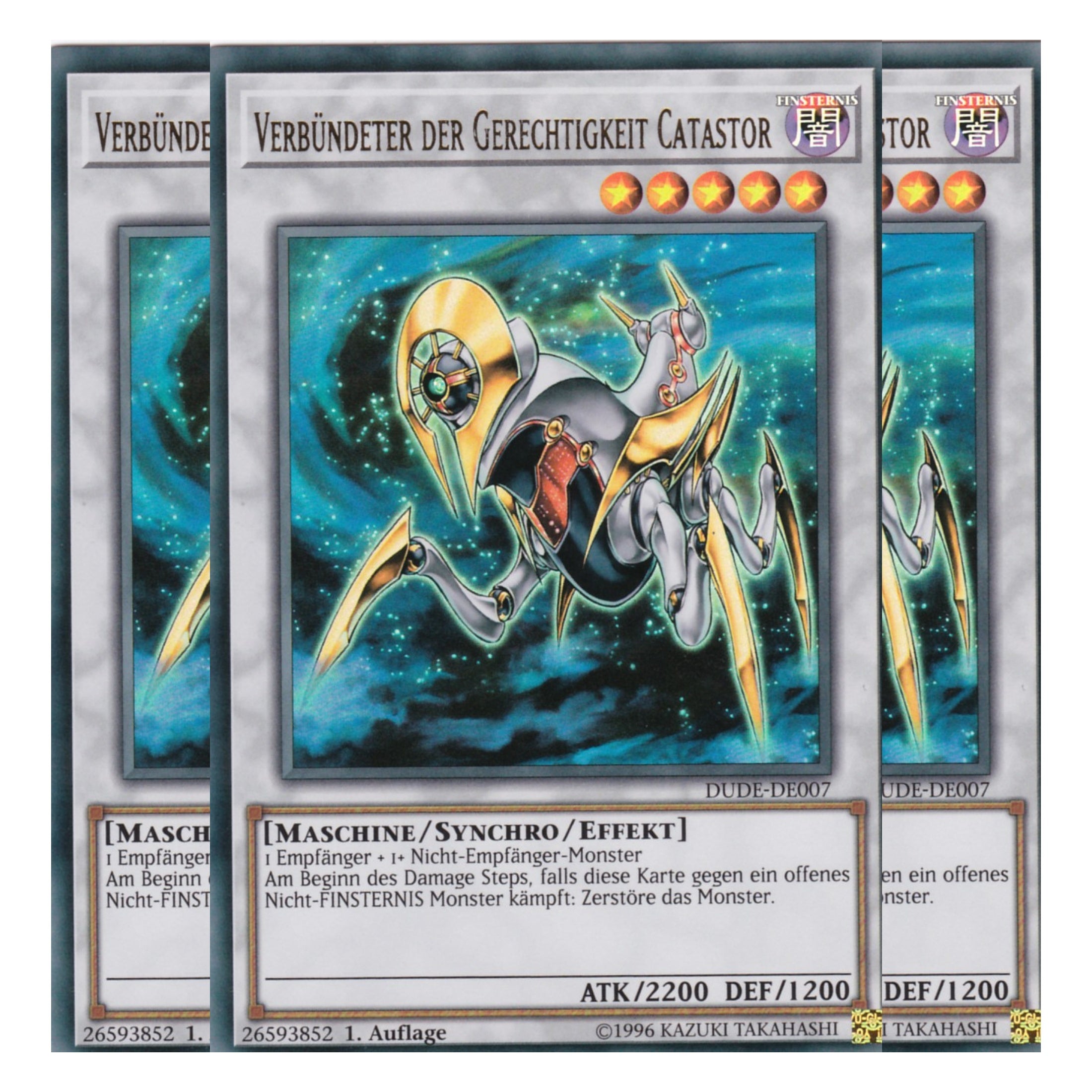 Verbündeter der Gerechtigkeit Catastor - DUDE-DE007 - Ultra Rare - Deutsch - 1. Auflage - Duel Devastator - Playset (3 Kopien)