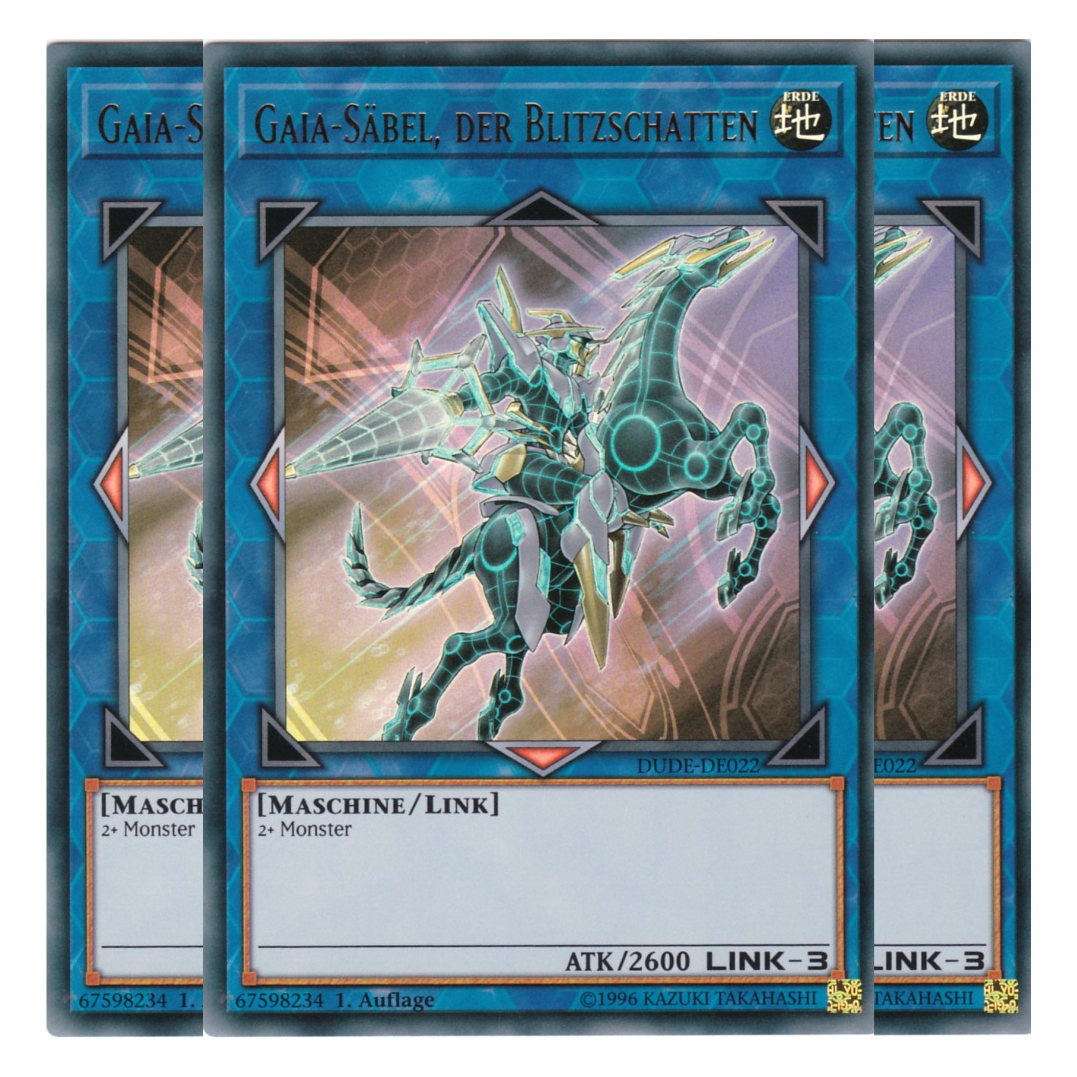 Gaia-Säbel, der Blitzschatten - DUDE-DE022 - Ultra Rare - Deutsch - 1. Auflage - Duel Devastator - Playset (3 Kopien)