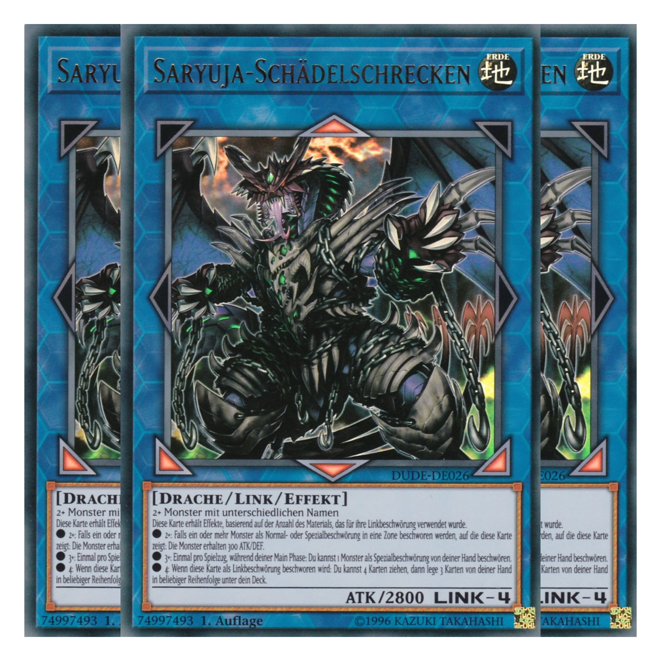 Saryuja-Schädelschrecken - DUDE-DE026 - Ultra Rare - Deutsch - 1. Auflage - Duel Devastator - Playset (3 Kopien)
