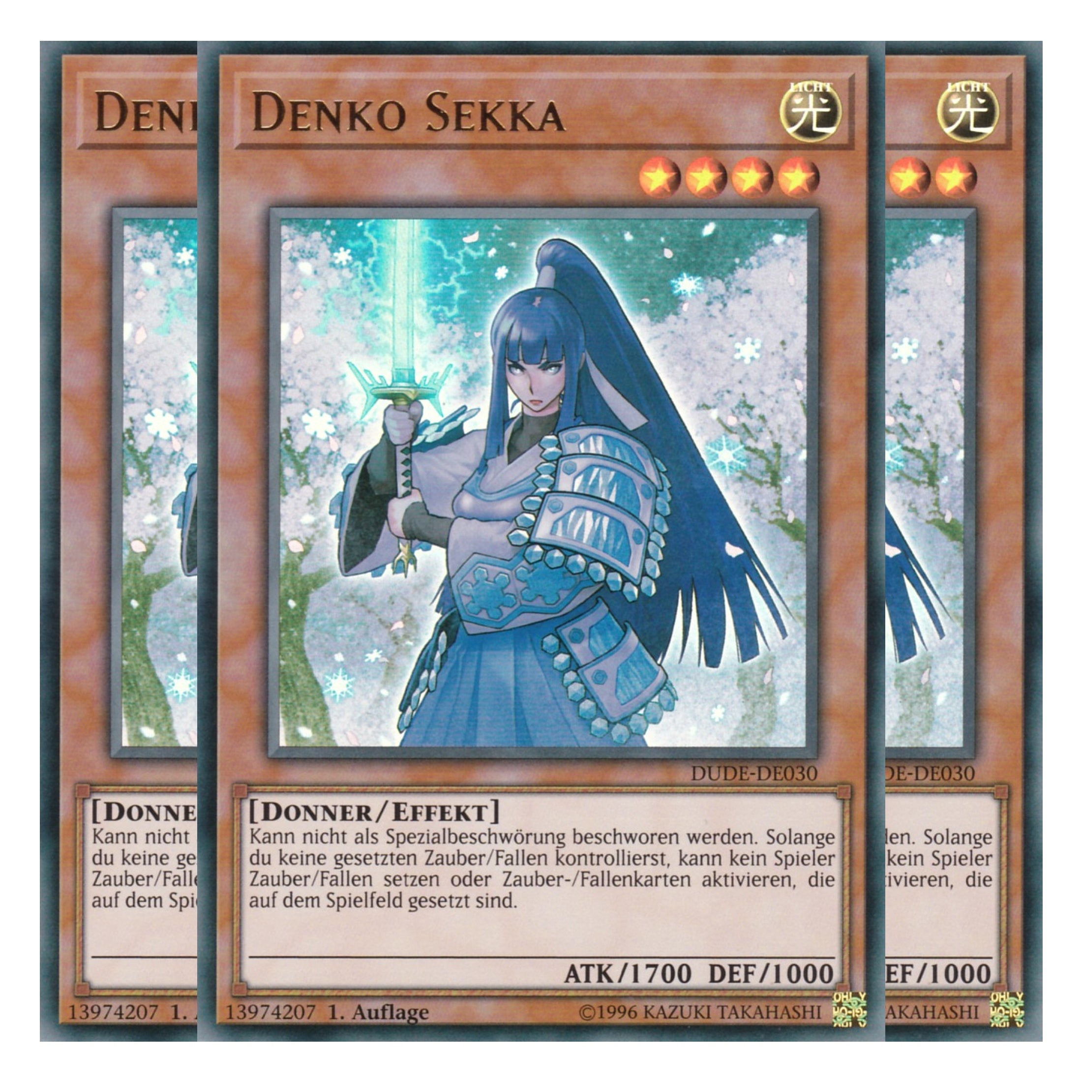 Denko Sekka - DUDE-DE030 - Ultra Rare - Deutsch - 1. Auflage - Duel Devastator - Playset (3 Kopien)