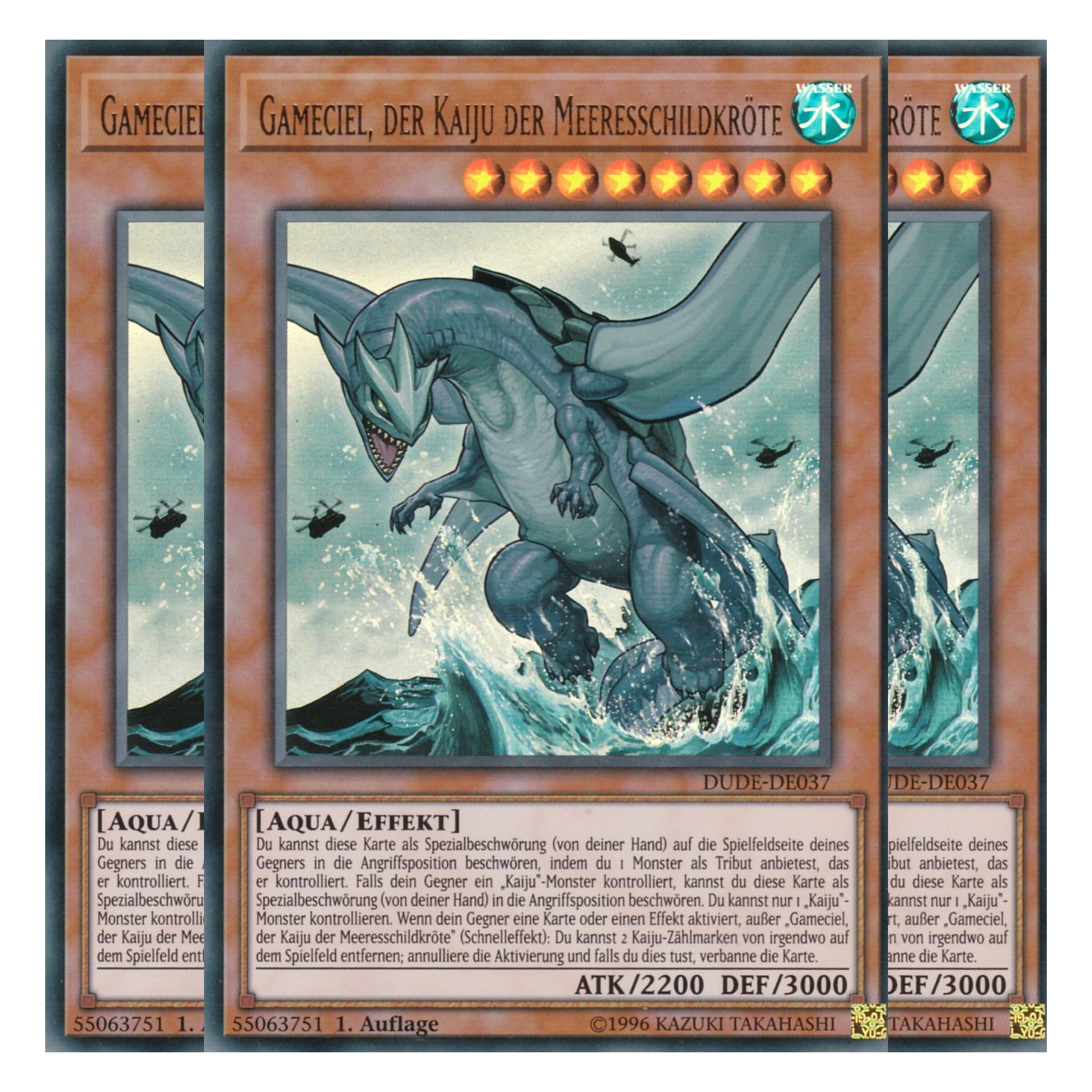 Gameciel, der Kaiju der Meeresschildkröte - DUDE-DE037 - Ultra Rare - Deutsch - 1. Auflage - Duel Devastator - Playset (3 Kopien)