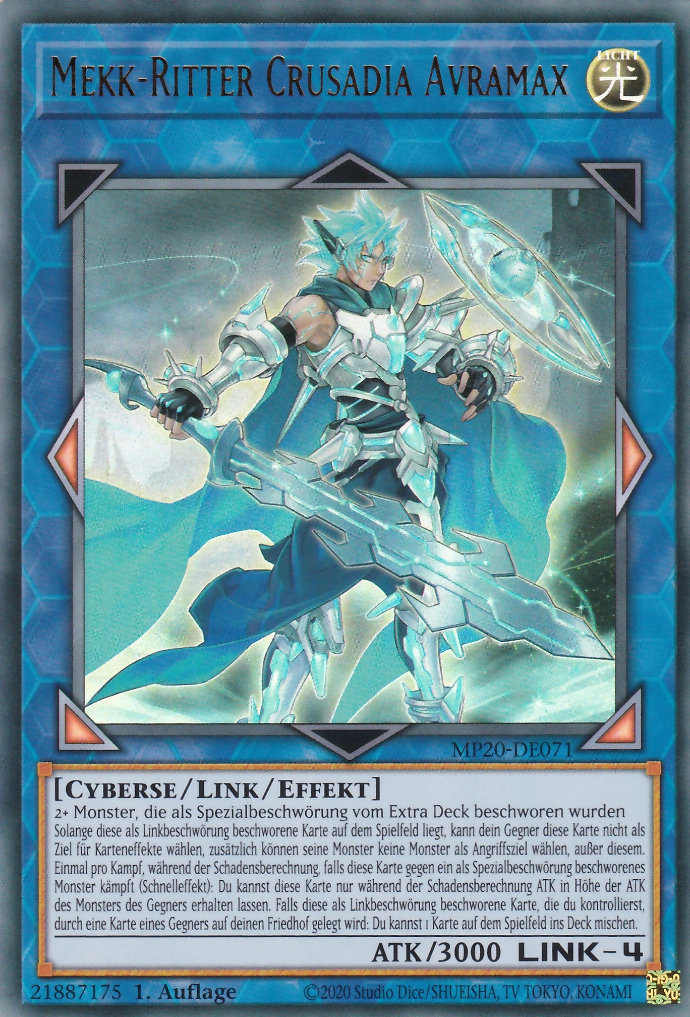 Mekk-Ritter Crusadia Avramax - MP20-DE071 - Ultra Rare - Deutsch - 1. Auflage - 2090 Tin of Lost Memories Mega Pack