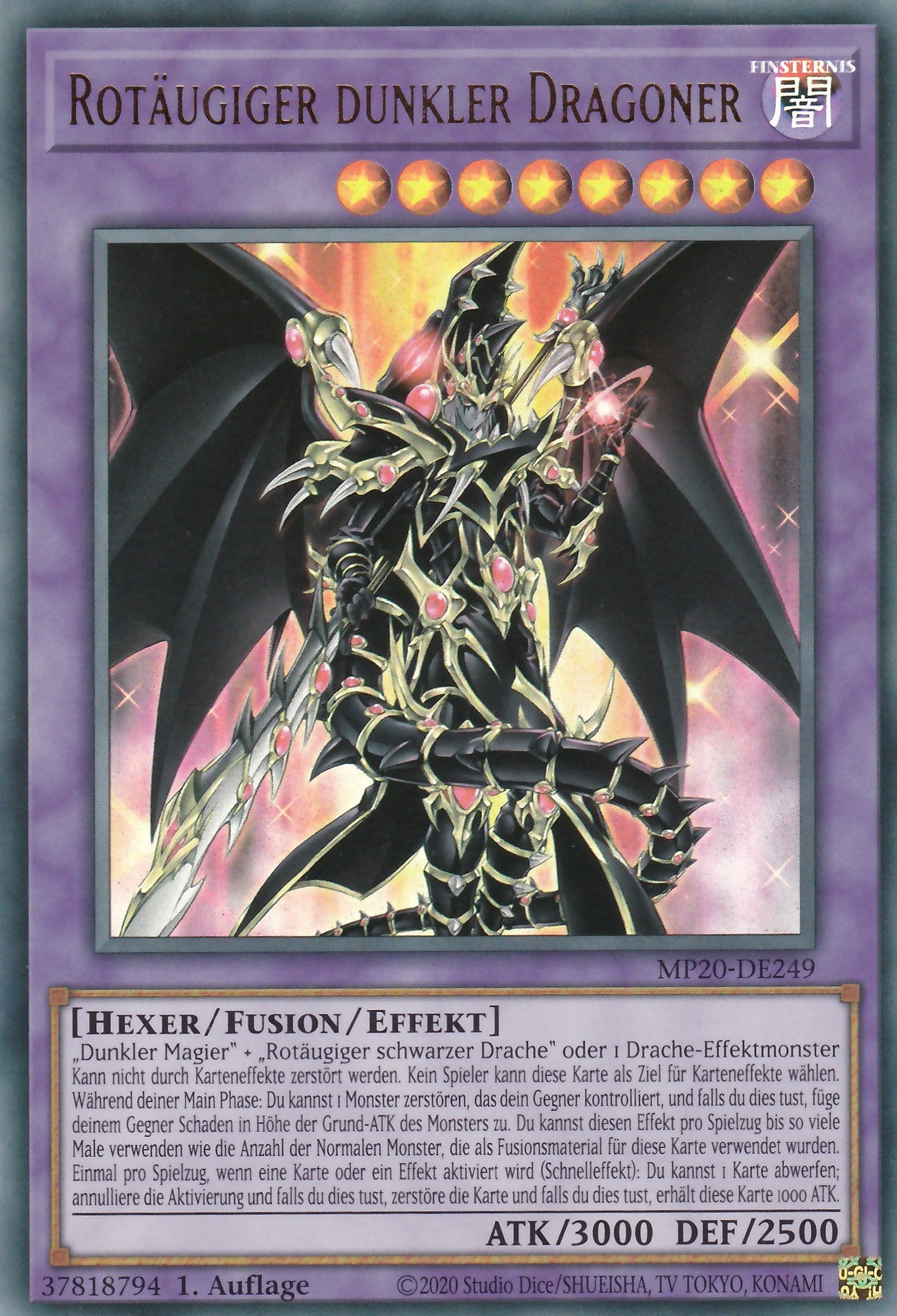 Rotäugiger dunkler Dragoner - MP20-DE249 - Ultra Rare - Deutsch - 1. Auflage - 2268 Tin of Lost Memories Mega Pack
