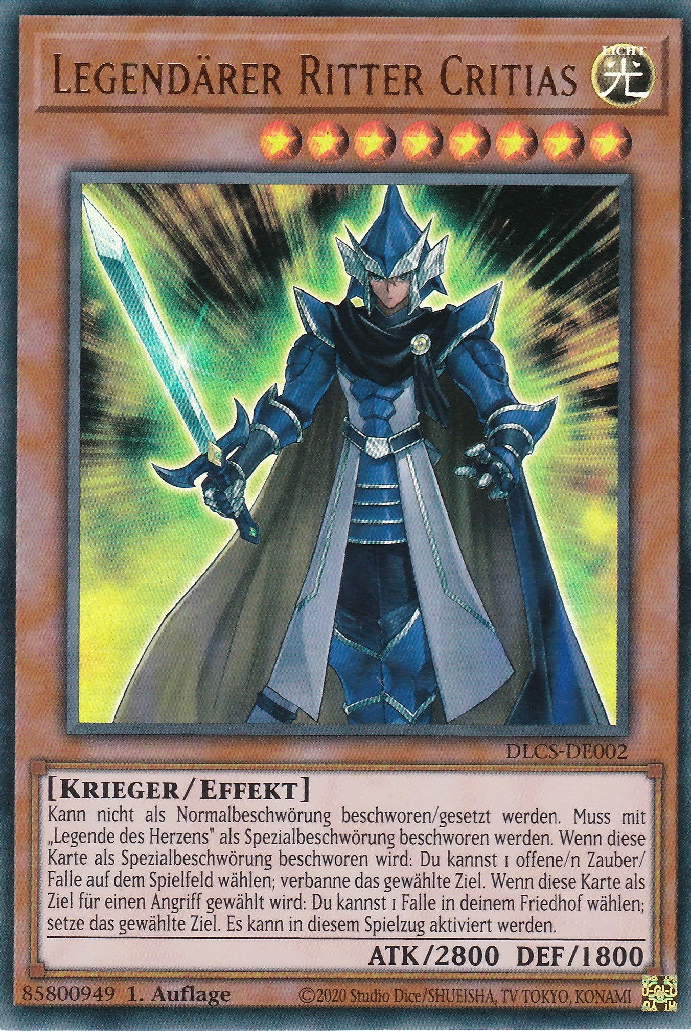 Legendärer Ritter Critias - DLCS-DE002 - Ultra Rare - Deutsch - 1. Auflage - Dragons of Legend: The Complete Series