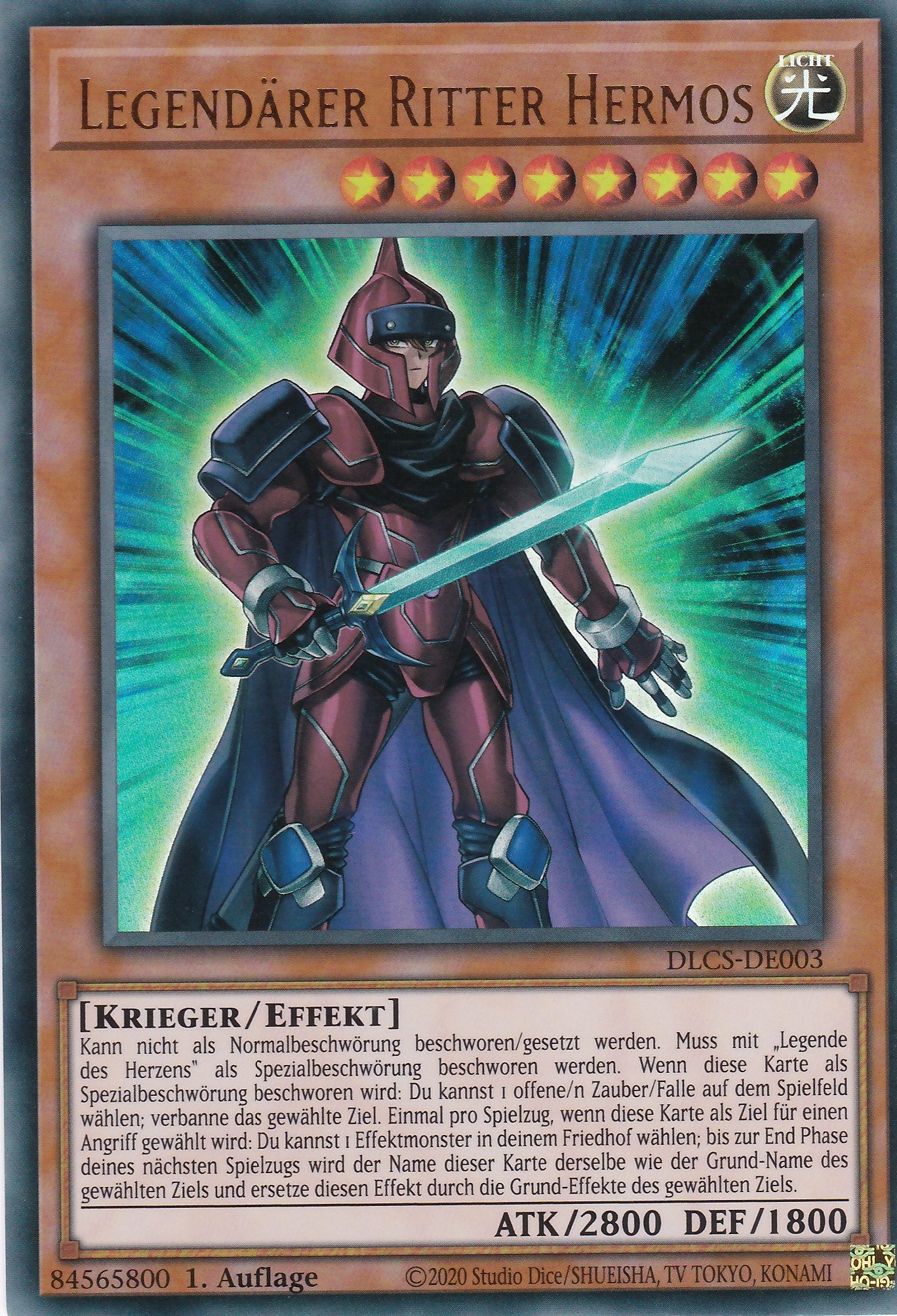 Legendärer Ritter Hermos - DLCS-DE003 - Ultra Rare - Deutsch - 1. Auflage - Dragons of Legend: The Complete Series