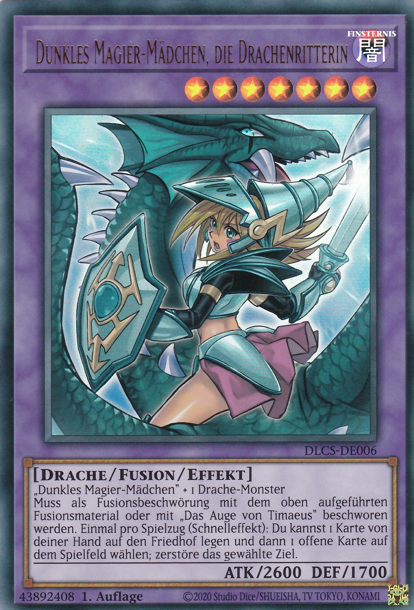Dunkles Magier - Mädchen, die Drachenritterin - DLCS-DE006 - Ultra Rare - Deutsch - 1. Auflage - Dragons of Legend: The Complete Series