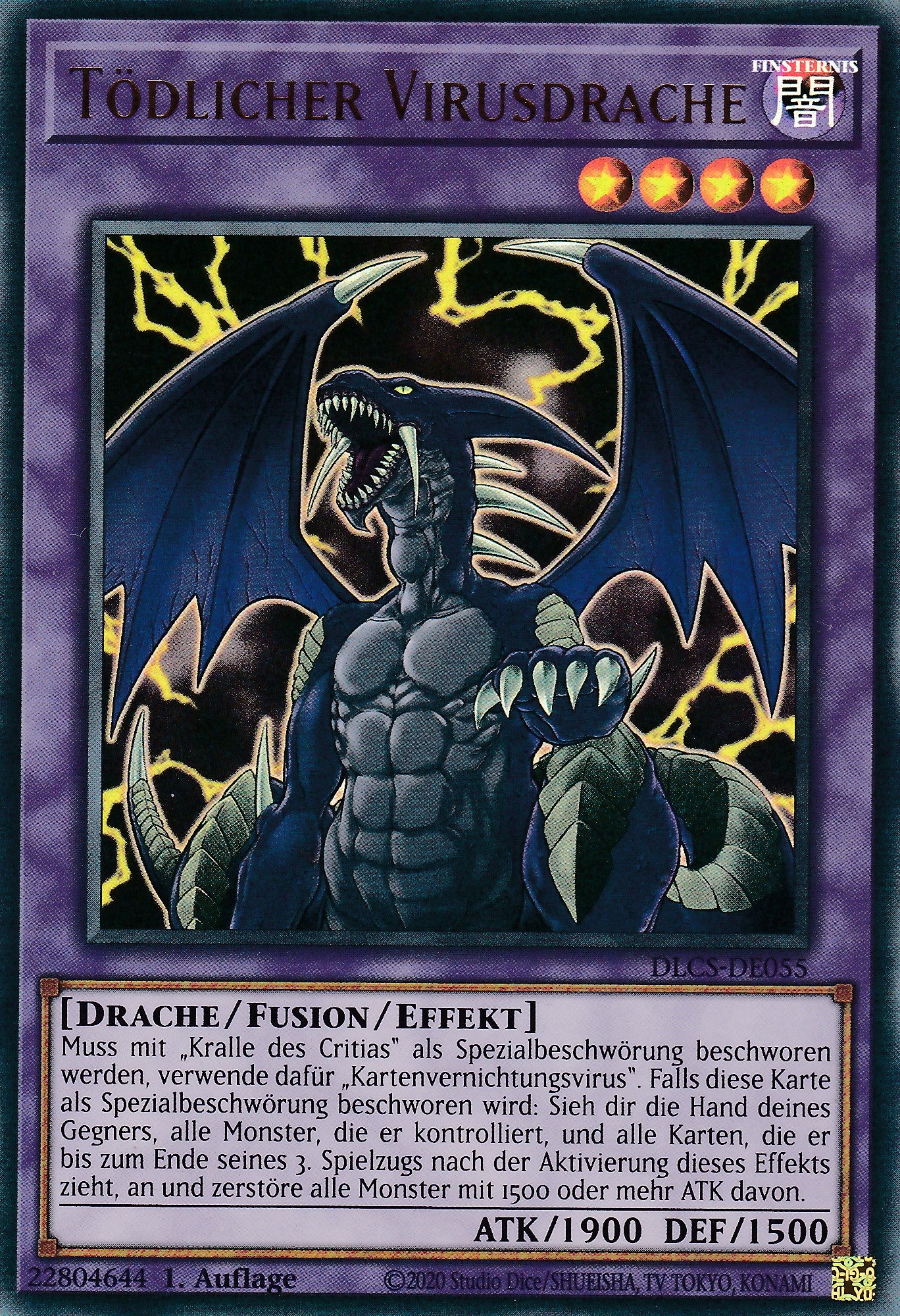 Tödlicher Virusdrache - DLCS-DE055 - Ultra Rare - Deutsch - 1. Auflage - Dragons of Legend: The Complete Series