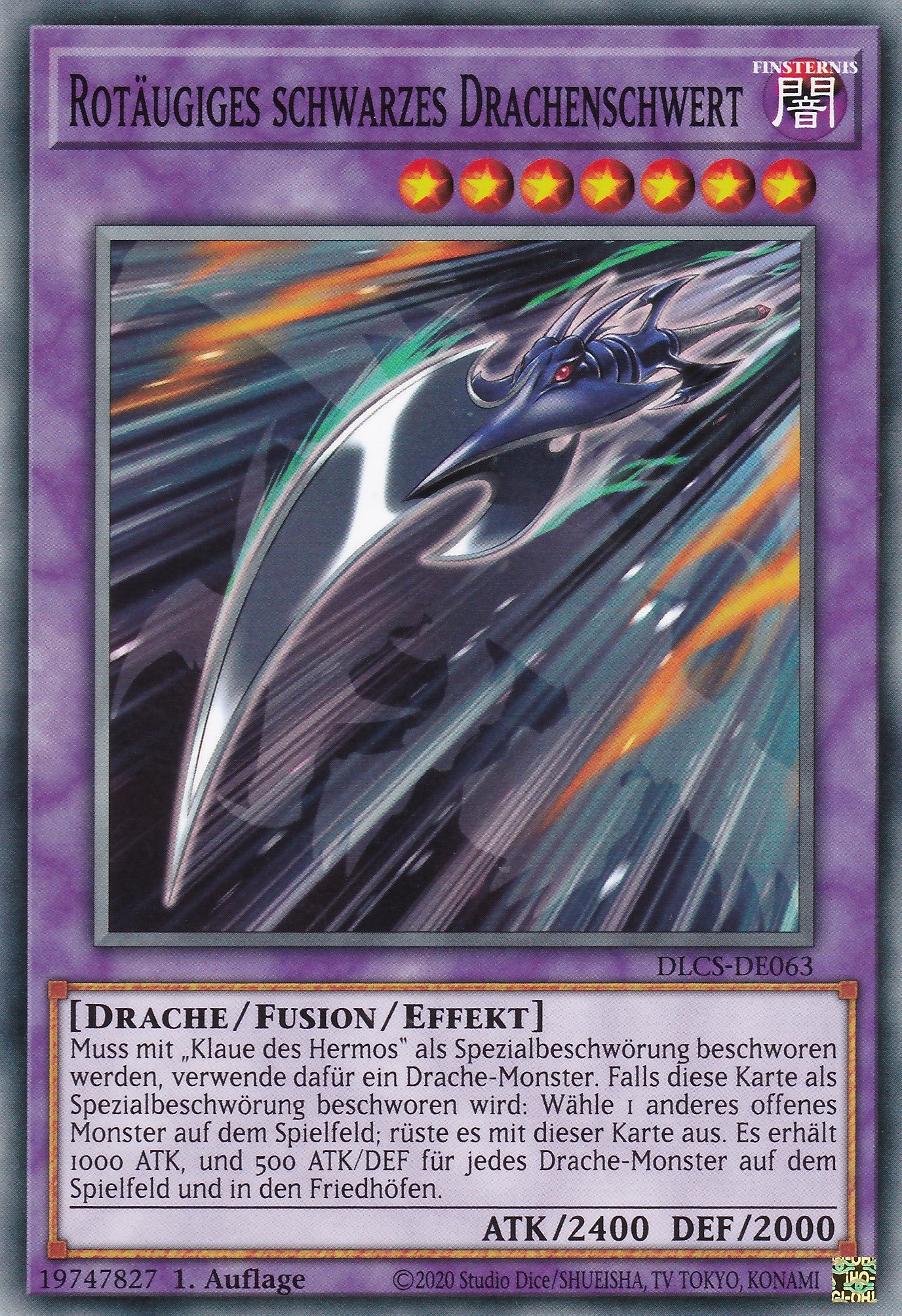 Rotäugiges schwarzes Drachenschwert - DLCS-DE063 - Common - Deutsch - 1. Auflage - Dragons of Legend: The Complete Series