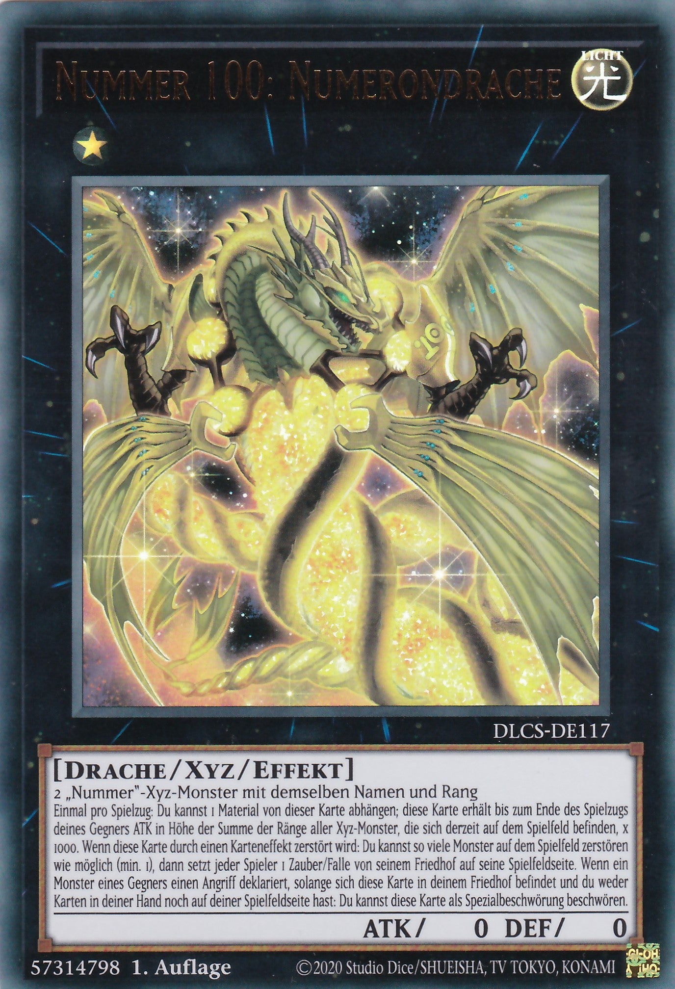 Nummer 100: Numerondrache - DLCS-DE117 - Ultra Rare - Deutsch - 1. Auflage - Dragons of Legend: The Complete Series