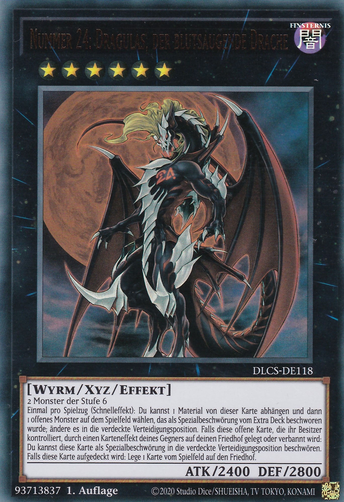 Nummer 24: Dragulas, der blutsaugende Drache - DLCS-DE118 - Ultra Rare - Deutsch - 1. Auflage - Dragons of Legend: The Complete Series