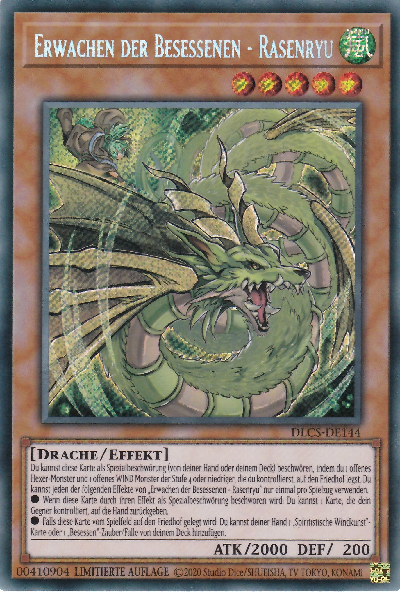 Erwachen der Besessenen - Rasenryu - DLCS-DE144 - Secret Rare - Deutsch - 1. Auflage - Dragons of Legend: The Complete Series