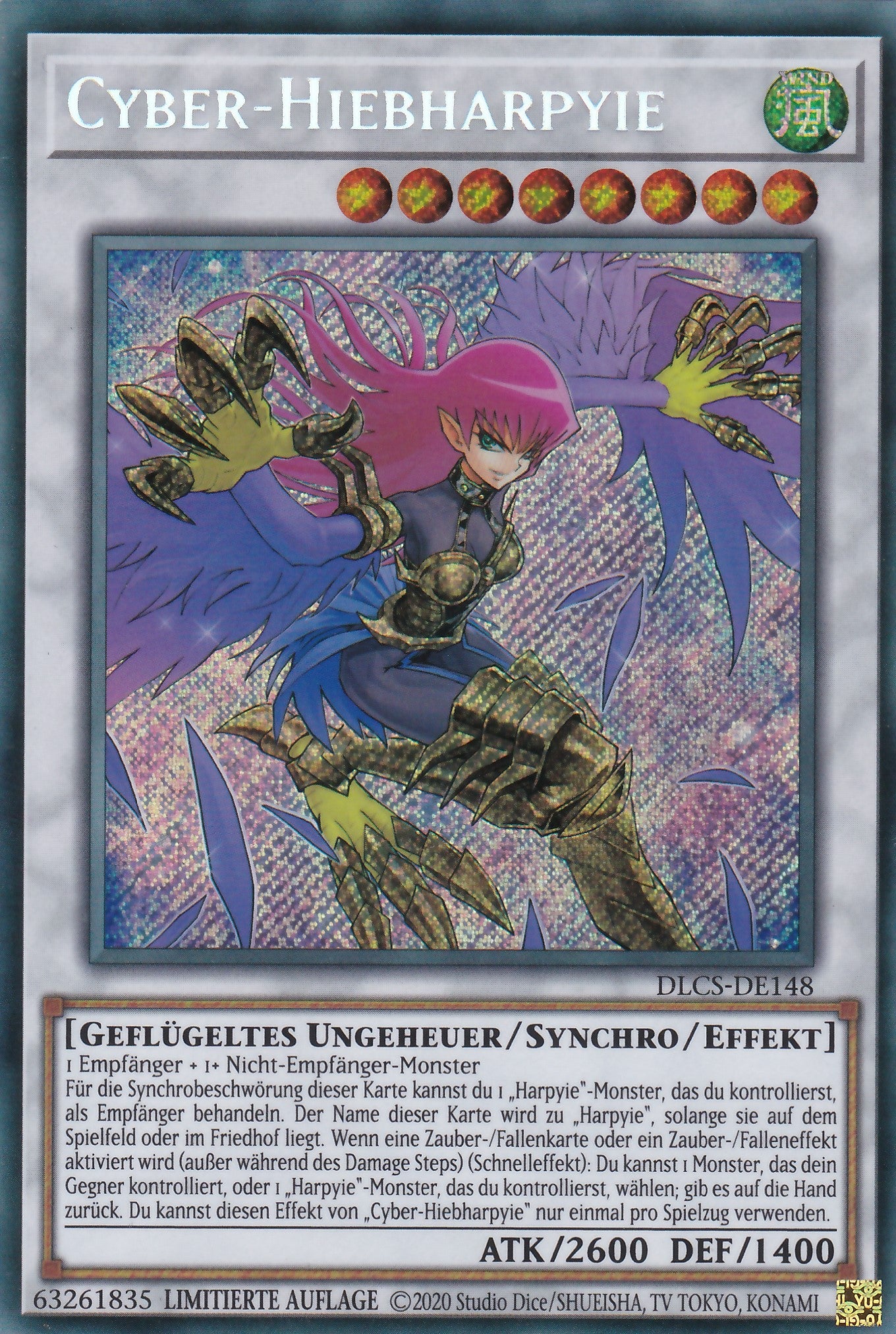 Cyber - Hiebharpyie - DLCS-DE148 - Secret Rare - Deutsch - 1. Auflage - Dragons of Legend: The Complete Series
