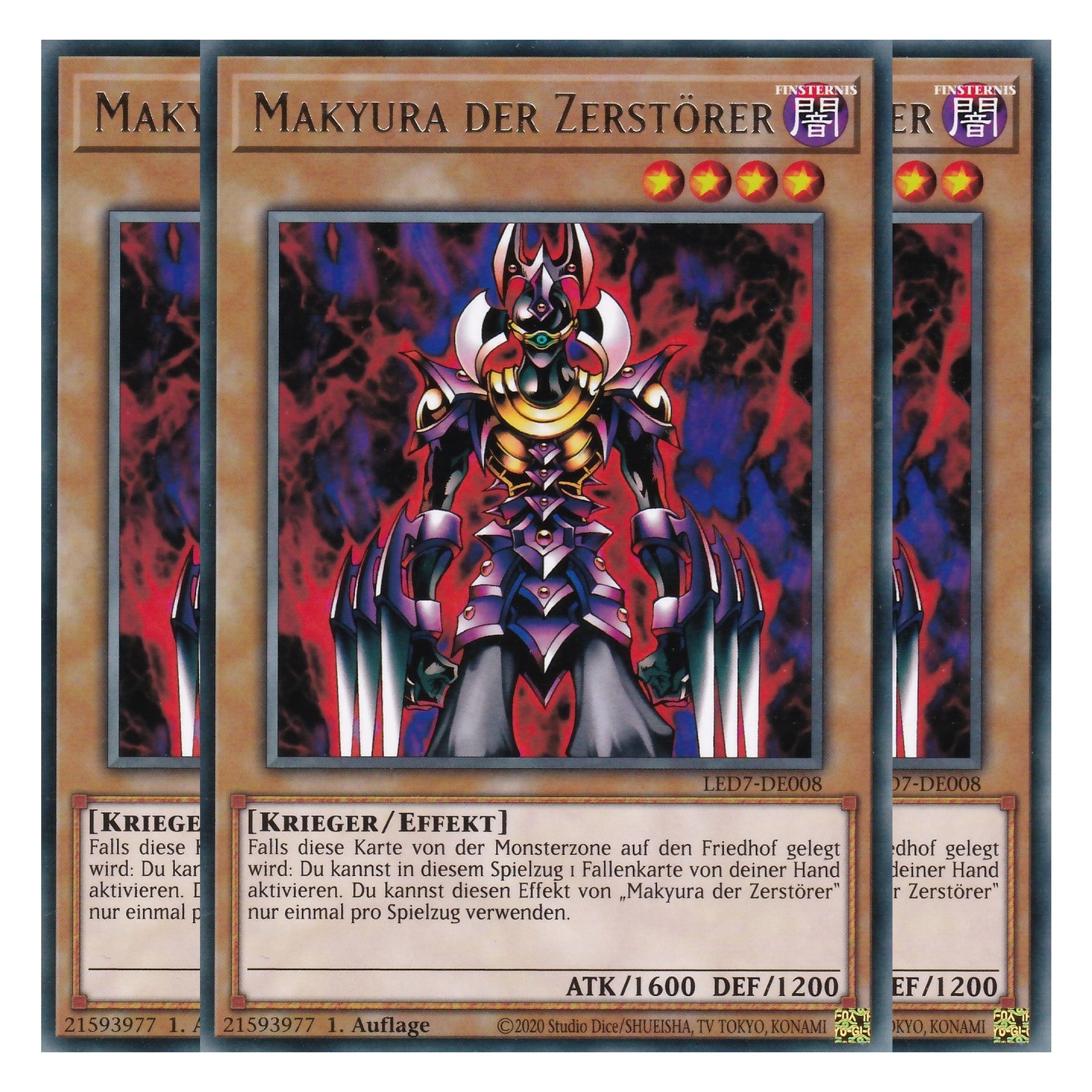 Makyura der Zerstörer - LED7-DE008 - Rare - Deutsch - Unlimitiert - Legendary Duelists: Rage of Ra - Playset (3 Kopien)