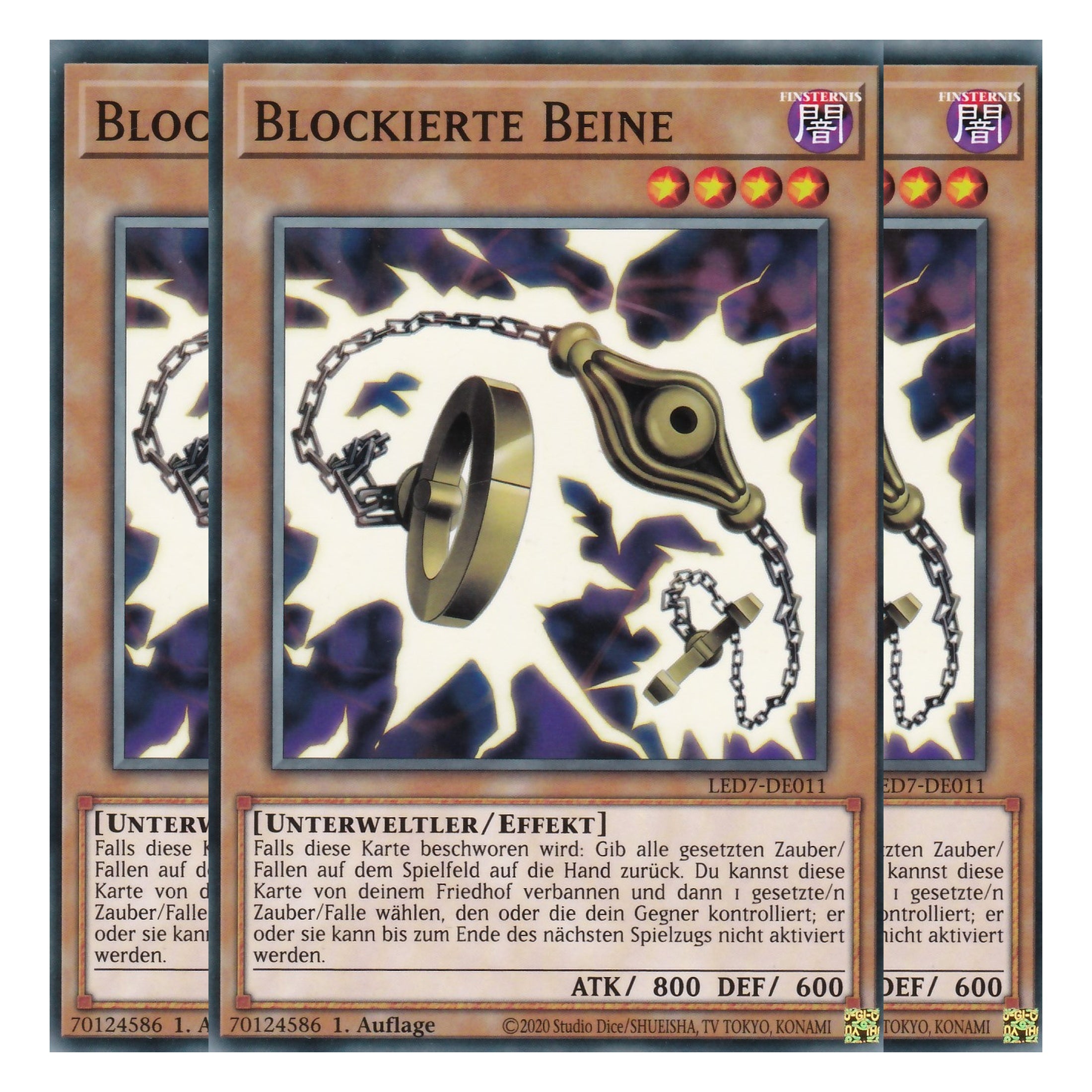 Blockierte Beine - LED7-DE011 - Common - Deutsch - Unlimitiert - Legendary Duelists: Rage of Ra - Playset (3 Kopien)