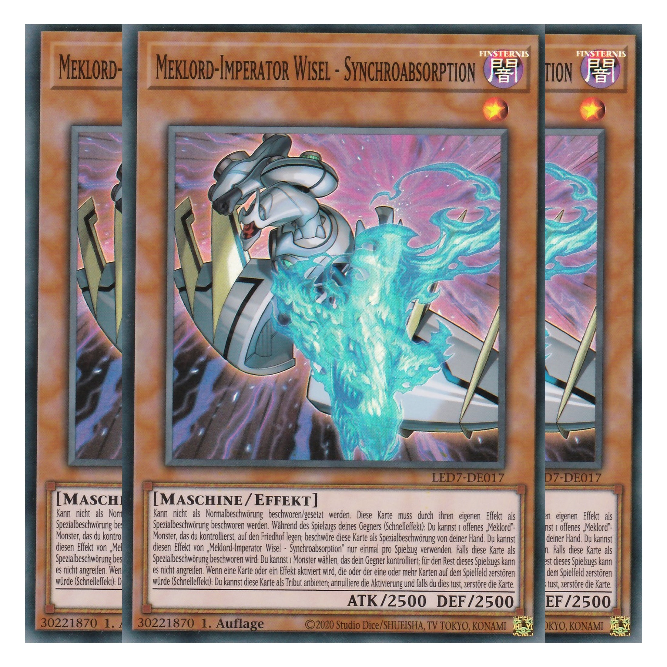 Meklord-Imperator Wisel - Synchroabsorption - LED7-DE017 - Super Rare - Deutsch - Unlimitiert - Legendary Duelists: Rage of Ra - Playset (3 Kopien)