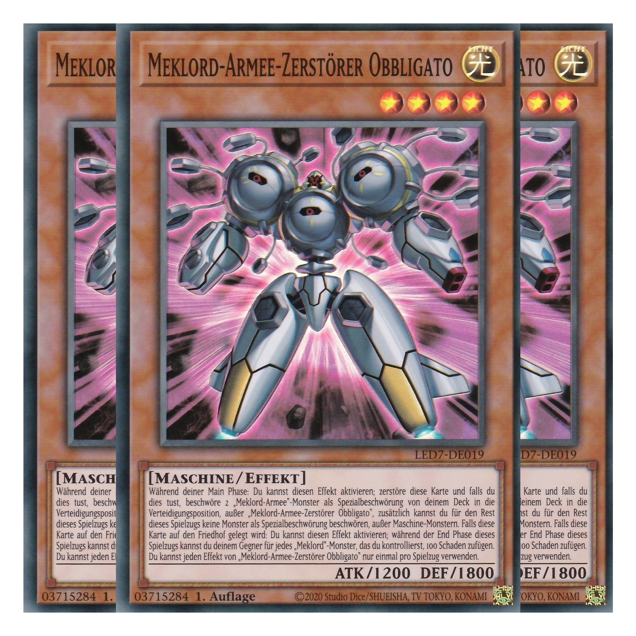 Meklord-Armee-Zerstörer Obbligato - LED7-DE019 - Super Rare - Deutsch - Unlimitiert - Legendary Duelists: Rage of Ra - Playset (3 Kopien)