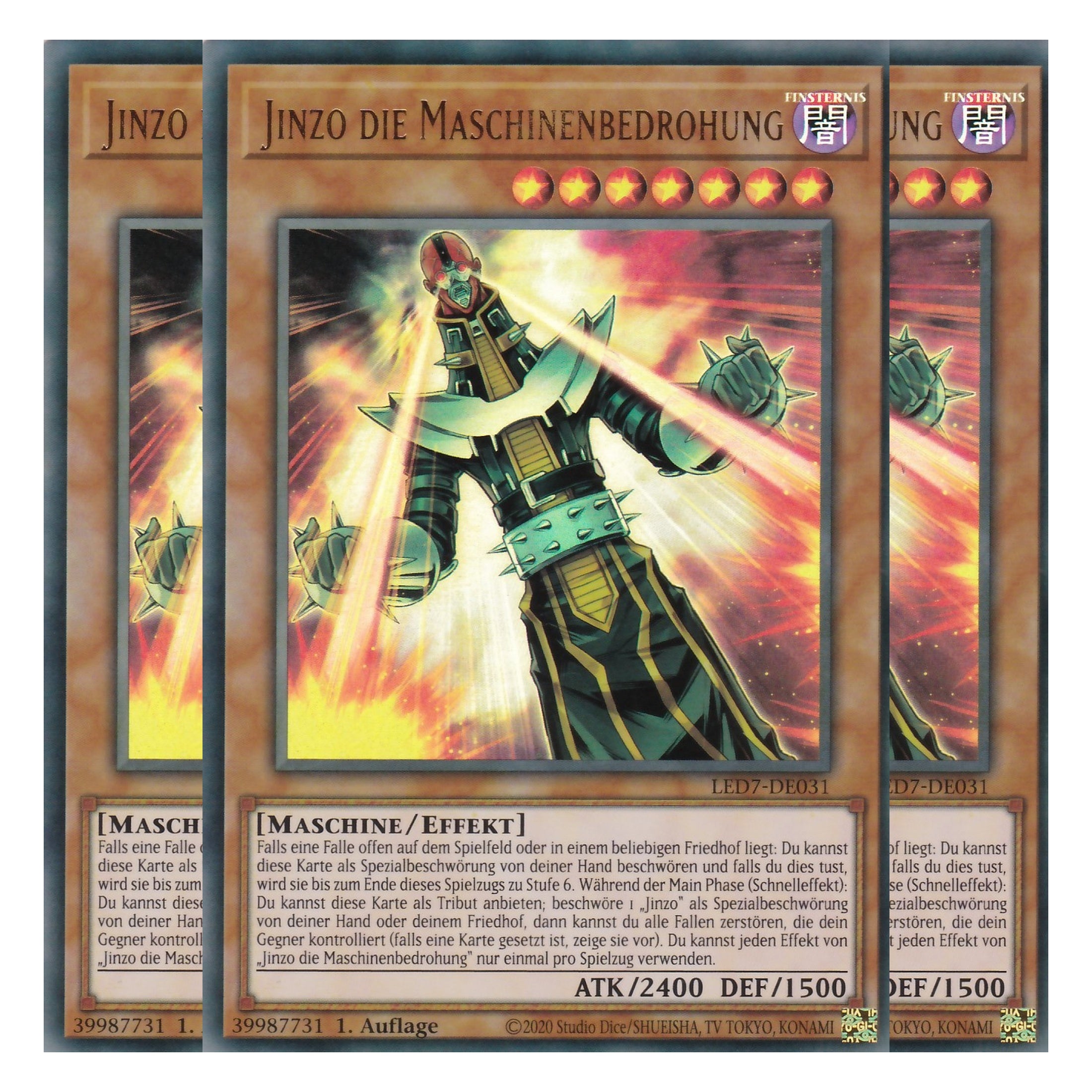Jinzo die Maschinenbedrohung - LED7-DE031 - Ultra Rare - Deutsch - Unlimitiert - Legendary Duelists: Rage of Ra - Playset (3 Kopien)