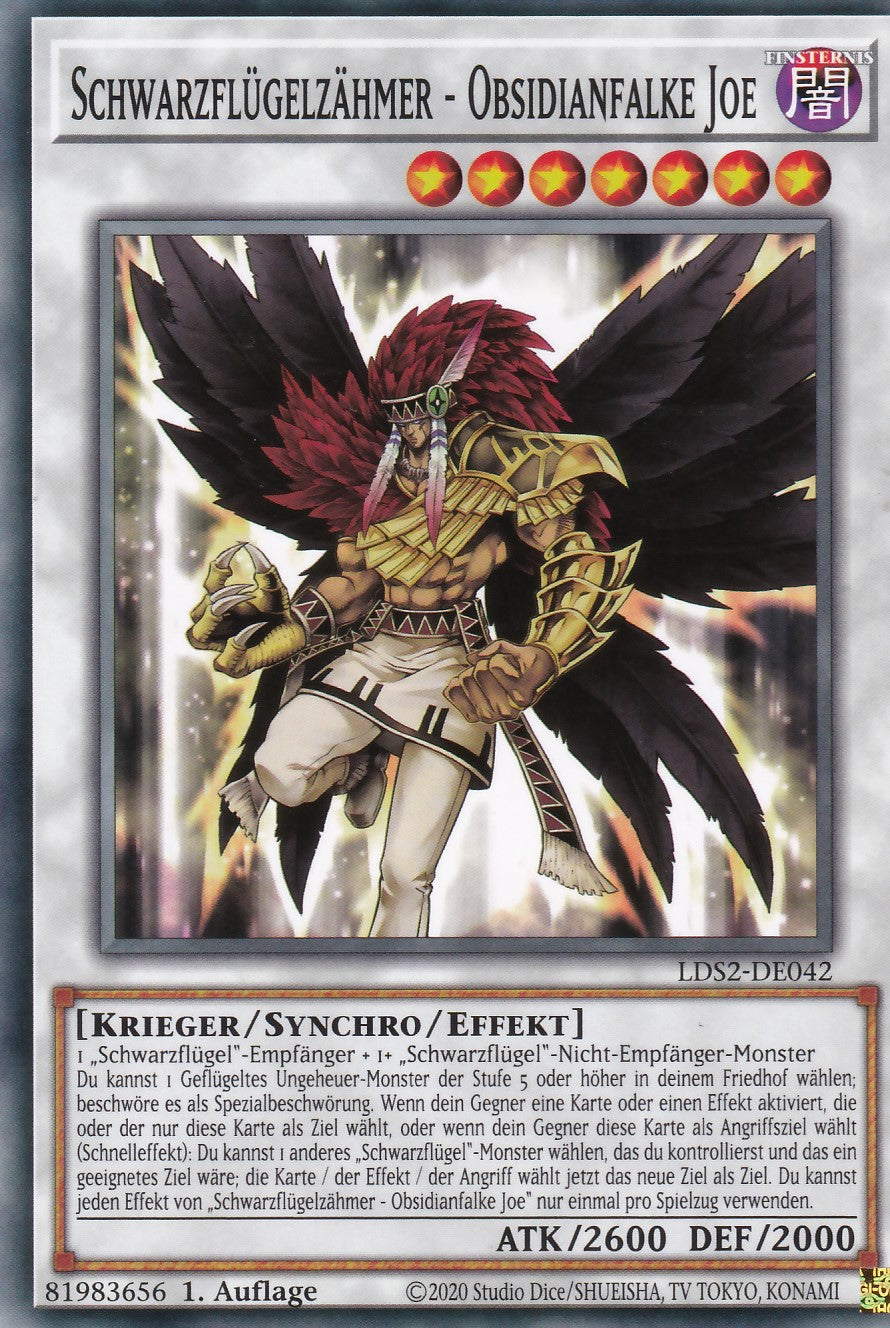 Schwarzflügelzähmer - Obsidianfalke Joe - LDS2-DE042 - Common - Deutsch - 1. Auflage - Legendary Duelists: Season 2