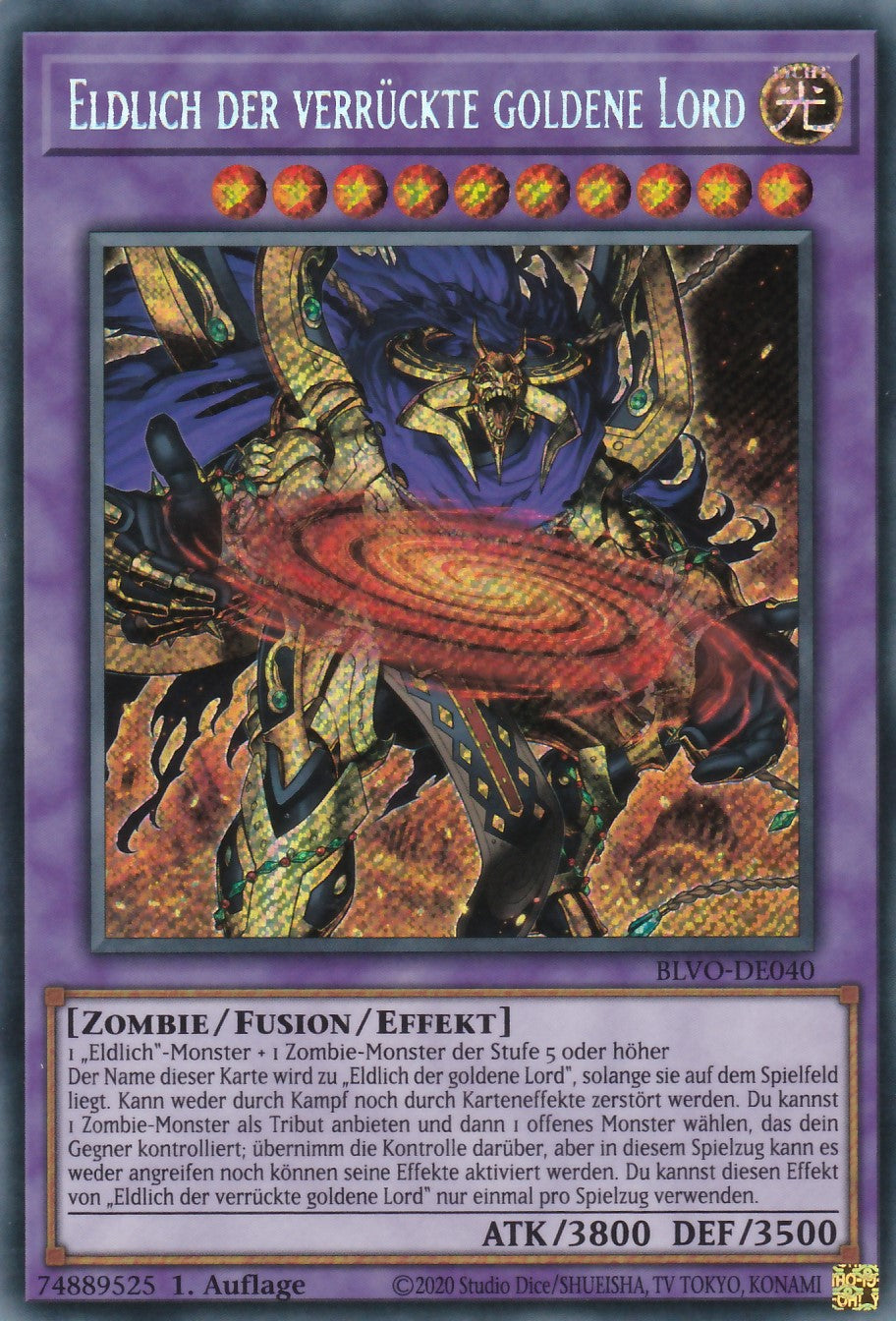 Eldlich der verrückte goldene Lord - BLVO-DE040 - Secret Rare - Deutsch - 1. Auflage - Blazing Vortex