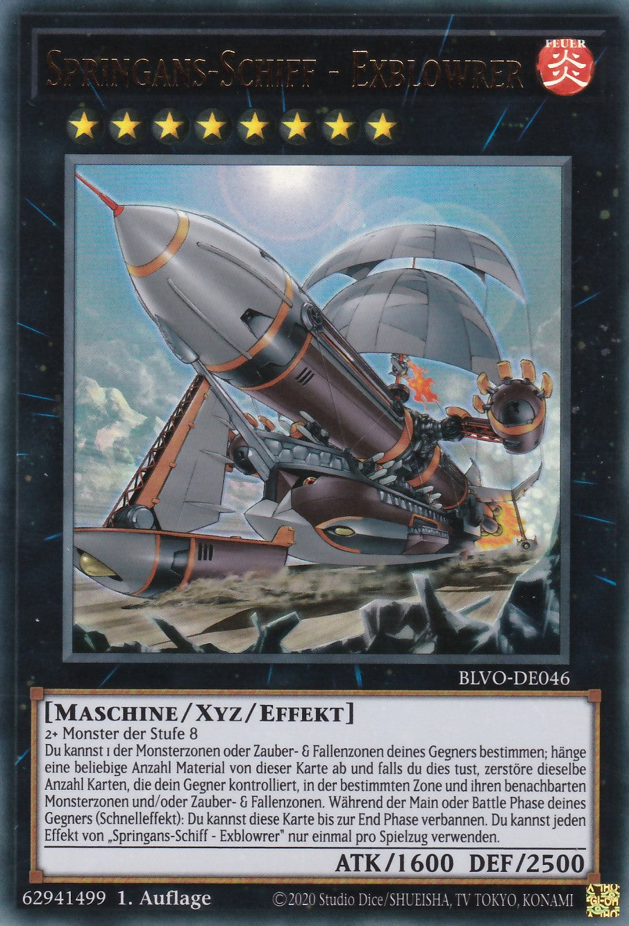 Springans-Schiff - Exblowrer - BLVO-DE046 - Ultra Rare - Deutsch - 1. Auflage - Blazing Vortex