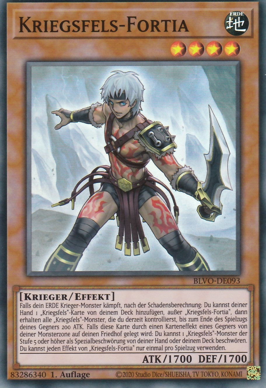 Kriegsfels-Fortia - BLVO-DE093 - Super Rare - Deutsch - 1. Auflage - Blazing Vortex