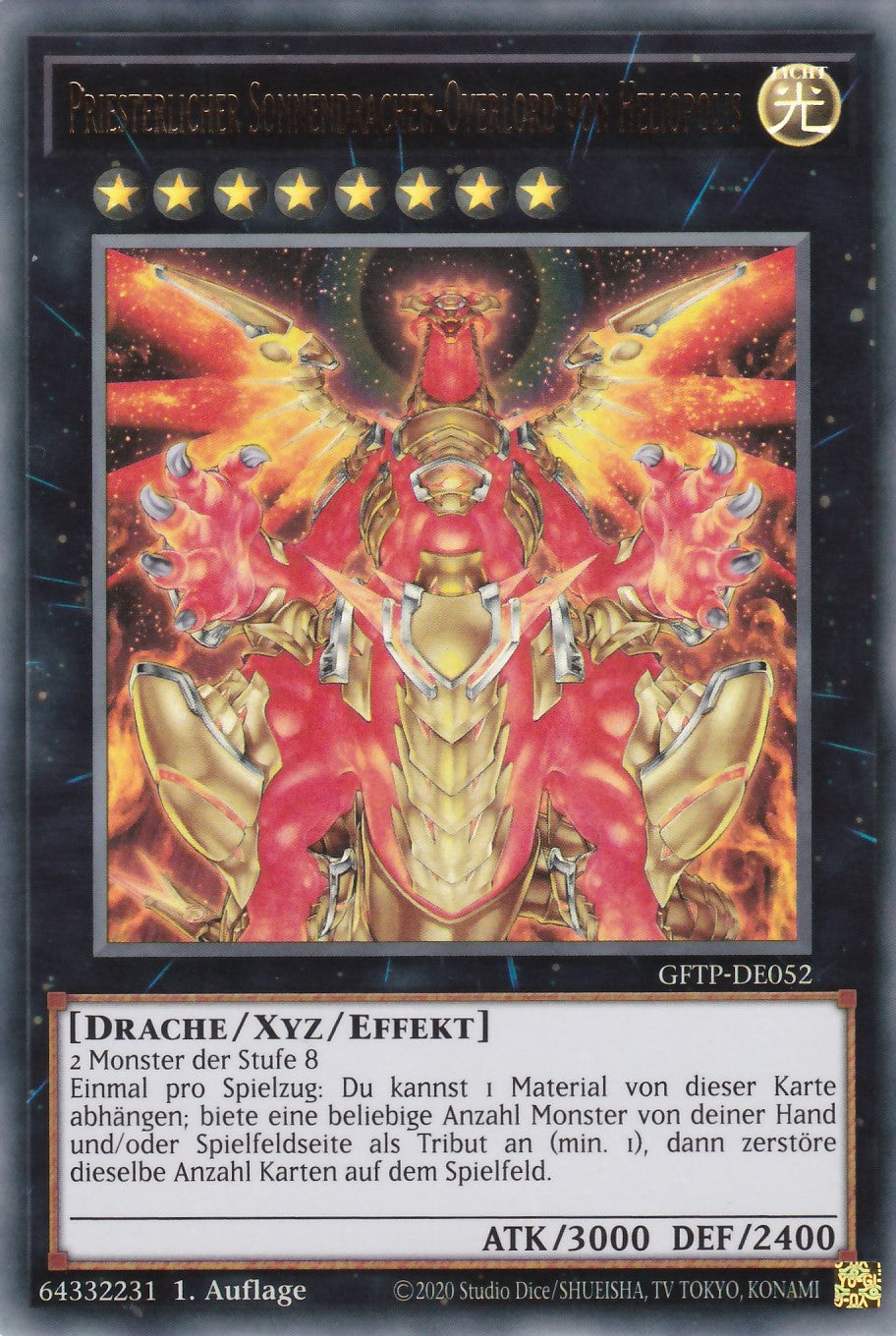 Priesterlicher Sonnendrachen-Overlord von Heliopolis - GFTP-DE052 - Ultra Rare - Deutsch - 1. Auflage - Ghosts From the Past