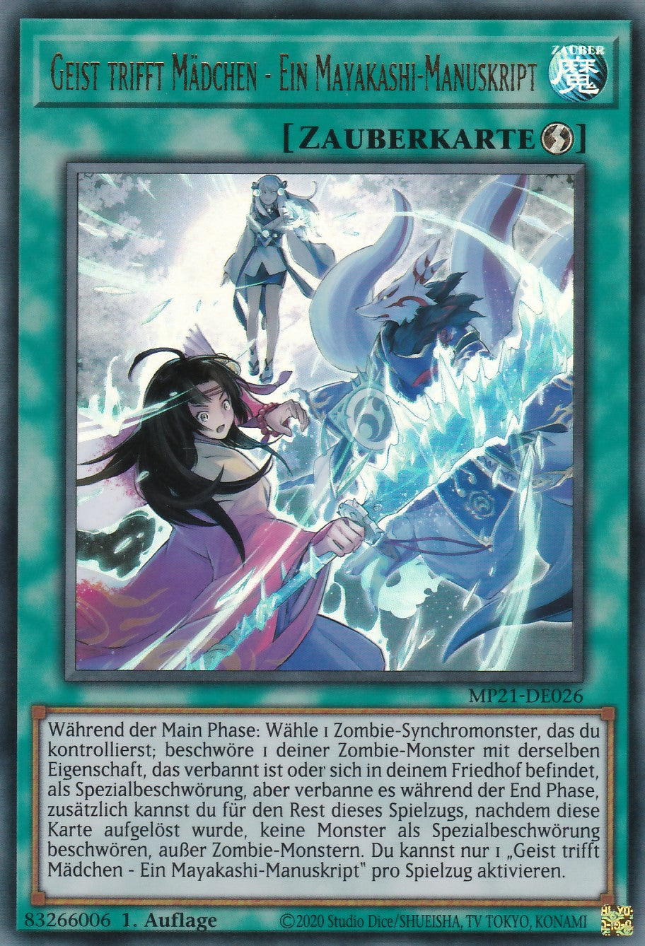Geist trifft Mädchen - Ein Mayakashi-Manuskript - MP21-DE026 - Ultra Rare - Deutsch - 1. Auflage - 2021 Tin of Ancient Battles