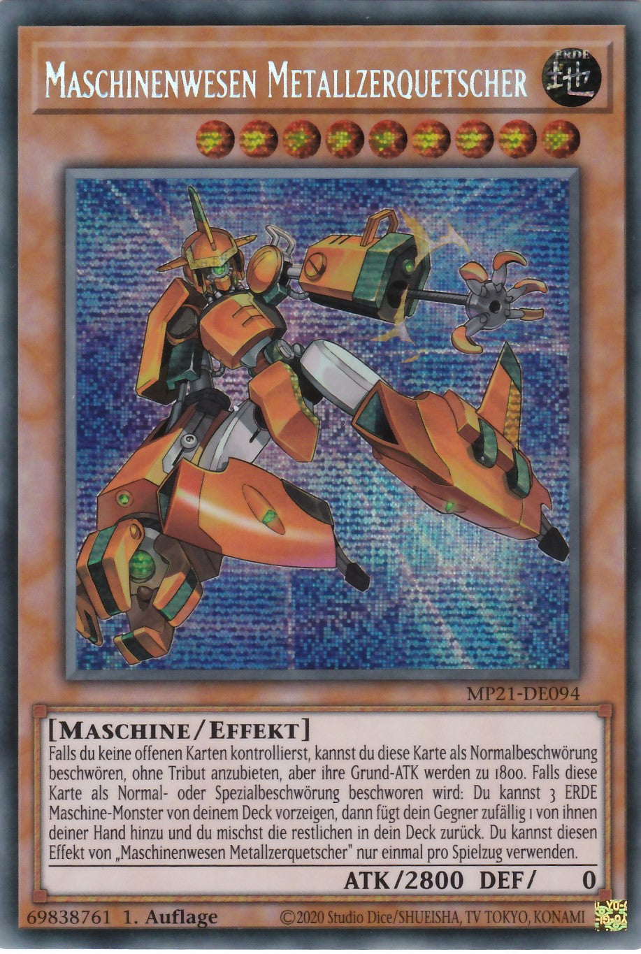 Maschinenwesen Metallzerquetscher - MP21-DE094 - Secret Rare - Deutsch - 1. Auflage - 2021 Tin of Ancient Battles