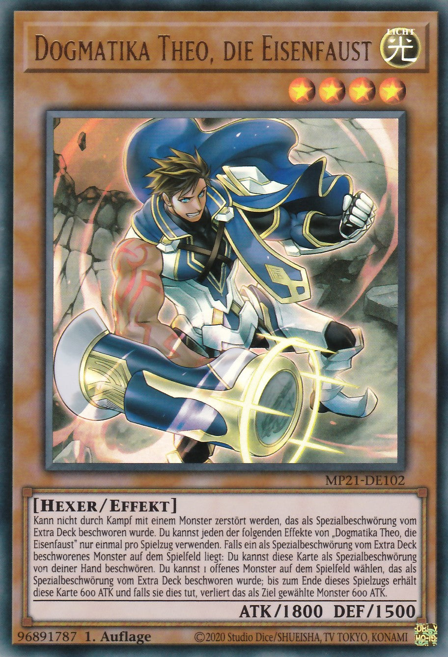 Dogmatika Theo, die Eisenfaust - MP21-DE102 - Ultra Rare - Deutsch - 1. Auflage - 2021 Tin of Ancient Battles