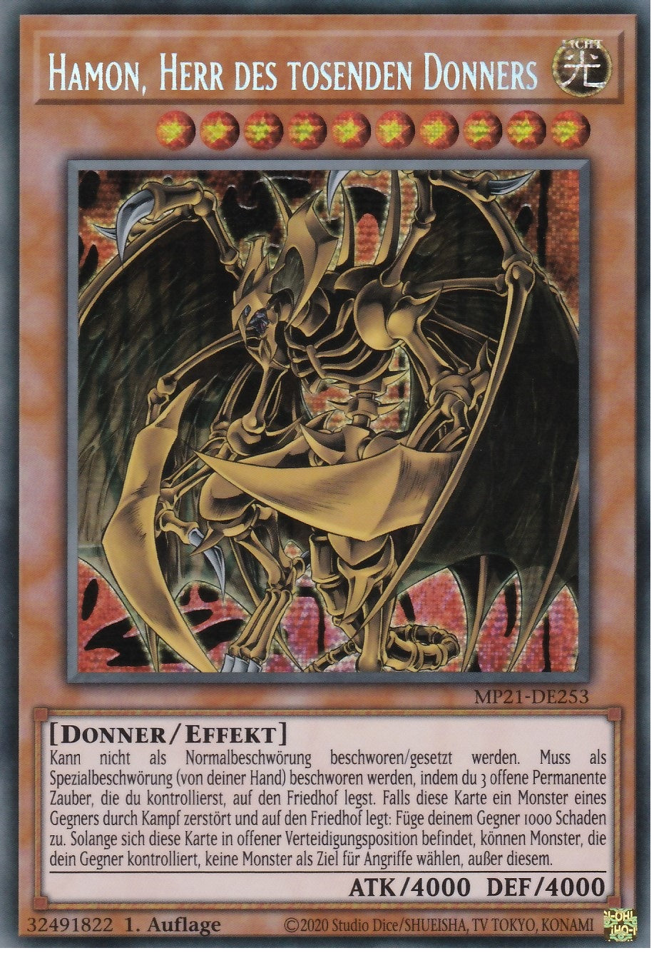 Hamon, Herr des tosenden Donners - MP21-DE253 - Secret Rare - Deutsch - 1. Auflage - 2021 Tin of Ancient Battles