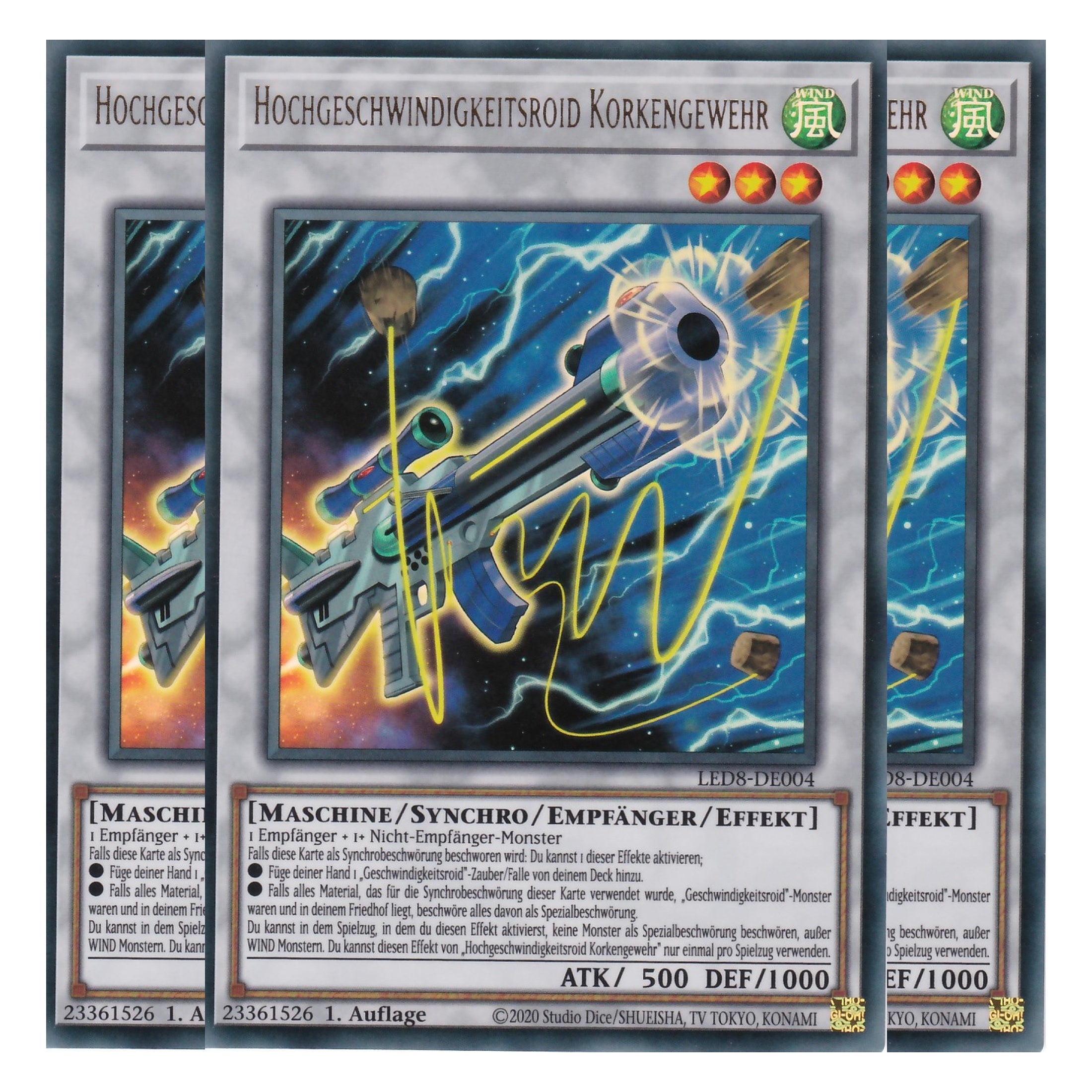 Hochgeschwindigkeitsroid Korkengewehr - LED8-DE004 - Ultra Rare - Deutsch - 1. Auflage - Legendary Duelists: Synchro Storm - Playset (3 Kopien)