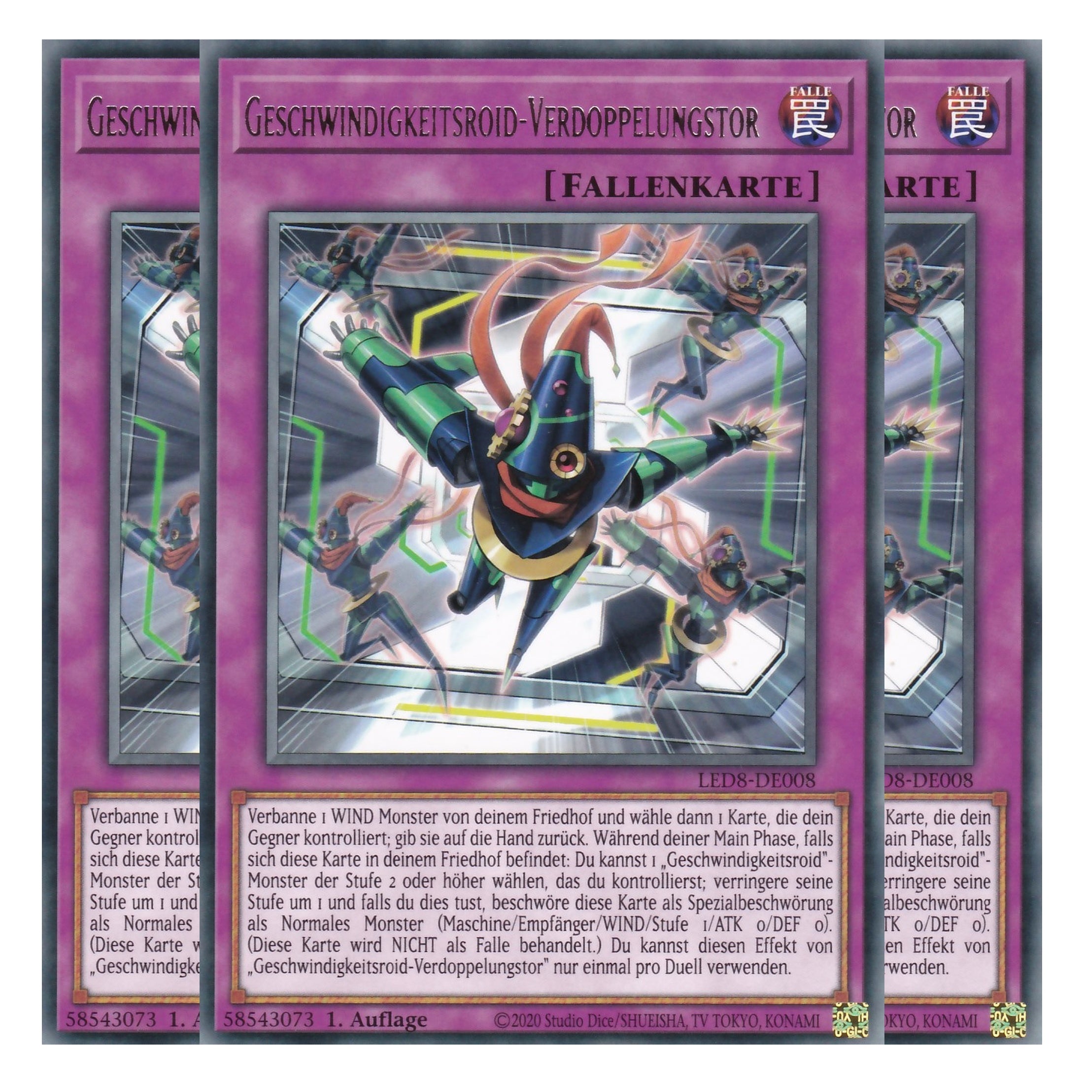 Geschwindigkeitsroid-Verdoppelungstor - LED8-DE008 - Rare - Deutsch - 1. Auflage - Legendary Duelists: Synchro Storm - Playset (3 Kopien)