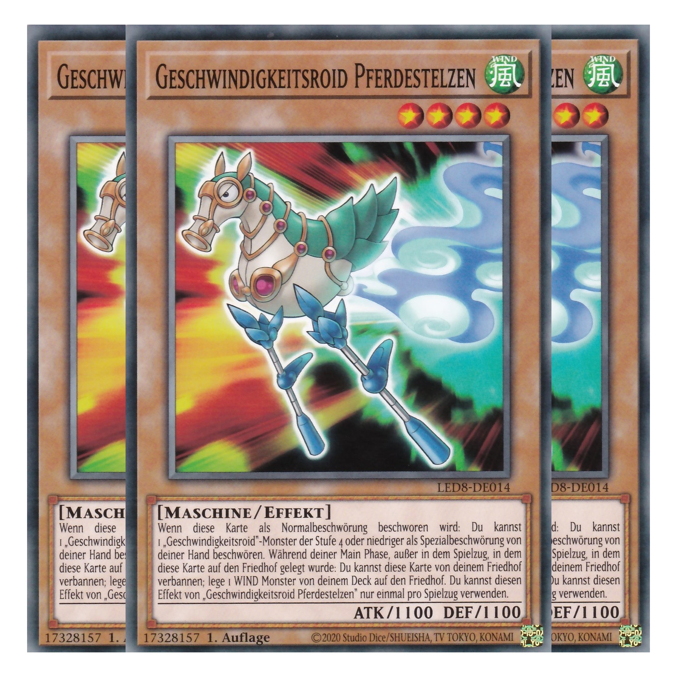 Geschwindigkeitsroid Pferdestelzen - LED8-DE014 - Common - Deutsch - 1. Auflage - Legendary Duelists: Synchro Storm - Playset (3 Kopien)