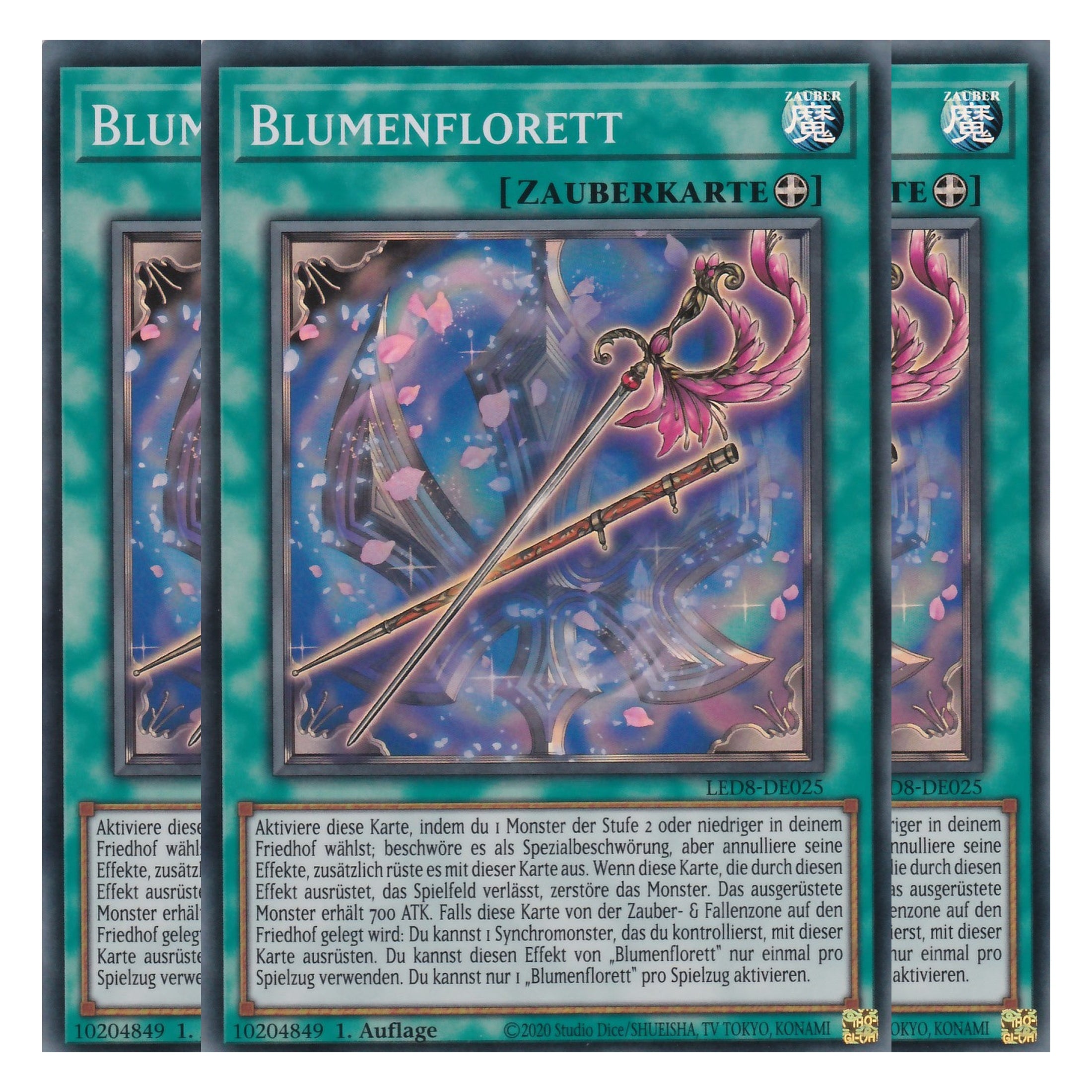 Blumenflorett - LED8-DE025 - Super Rare - Deutsch - 1. Auflage - Legendary Duelists: Synchro Storm - Playset (3 Kopien)
