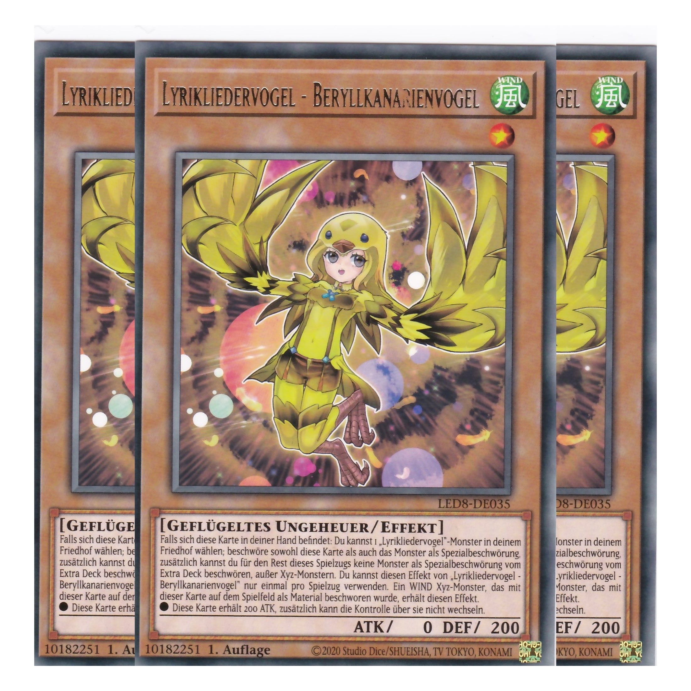 Lyrikliedervogel - Beryllkanarienvogel - LED8-DE035 - Rare - Deutsch - 1. Auflage - Legendary Duelists: Synchro Storm - Playset (3 Kopien)