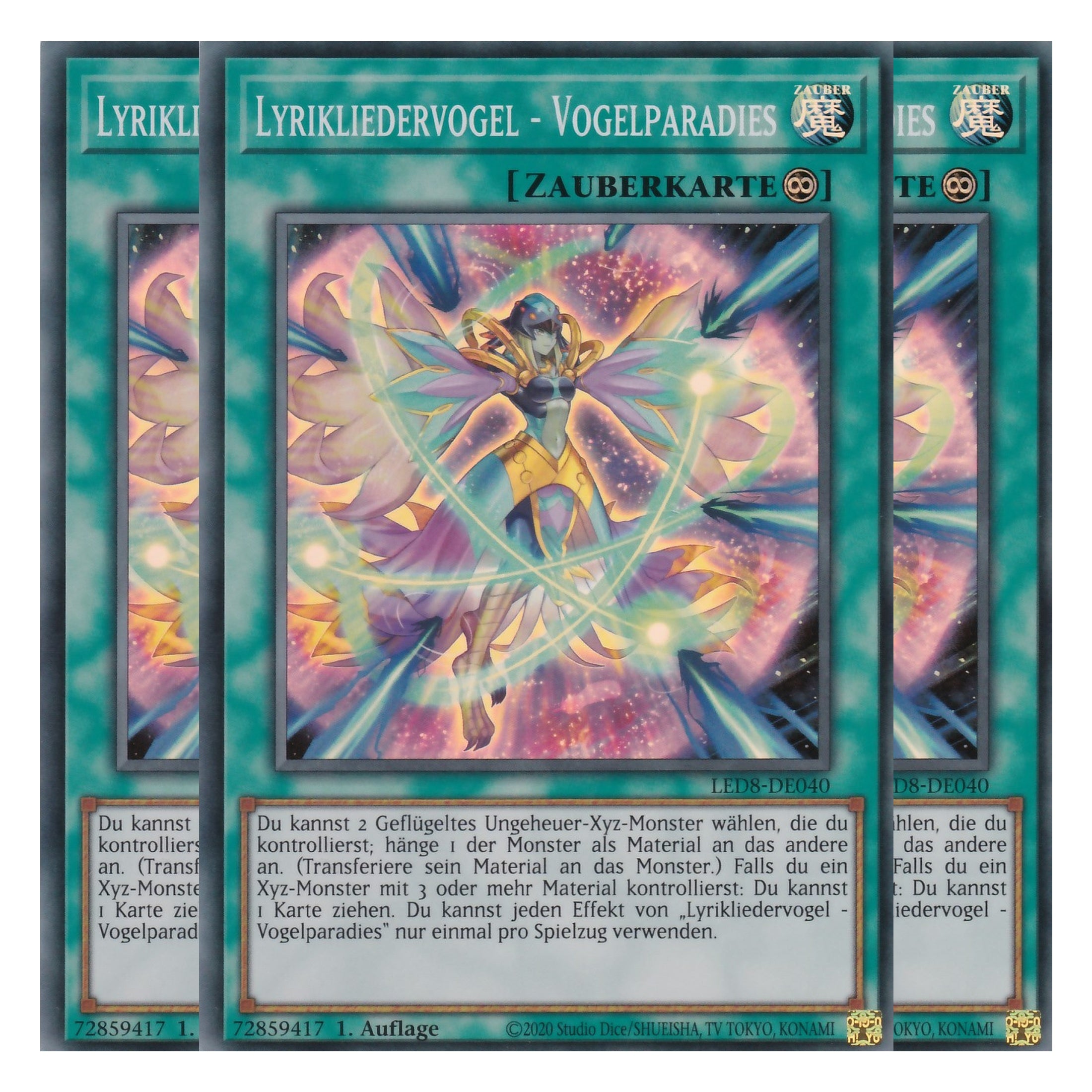Lyrikliedervogel - Vogelparadies - LED8-DE040 - Super Rare - Deutsch - 1. Auflage - Legendary Duelists: Synchro Storm - Playset (3 Kopien)