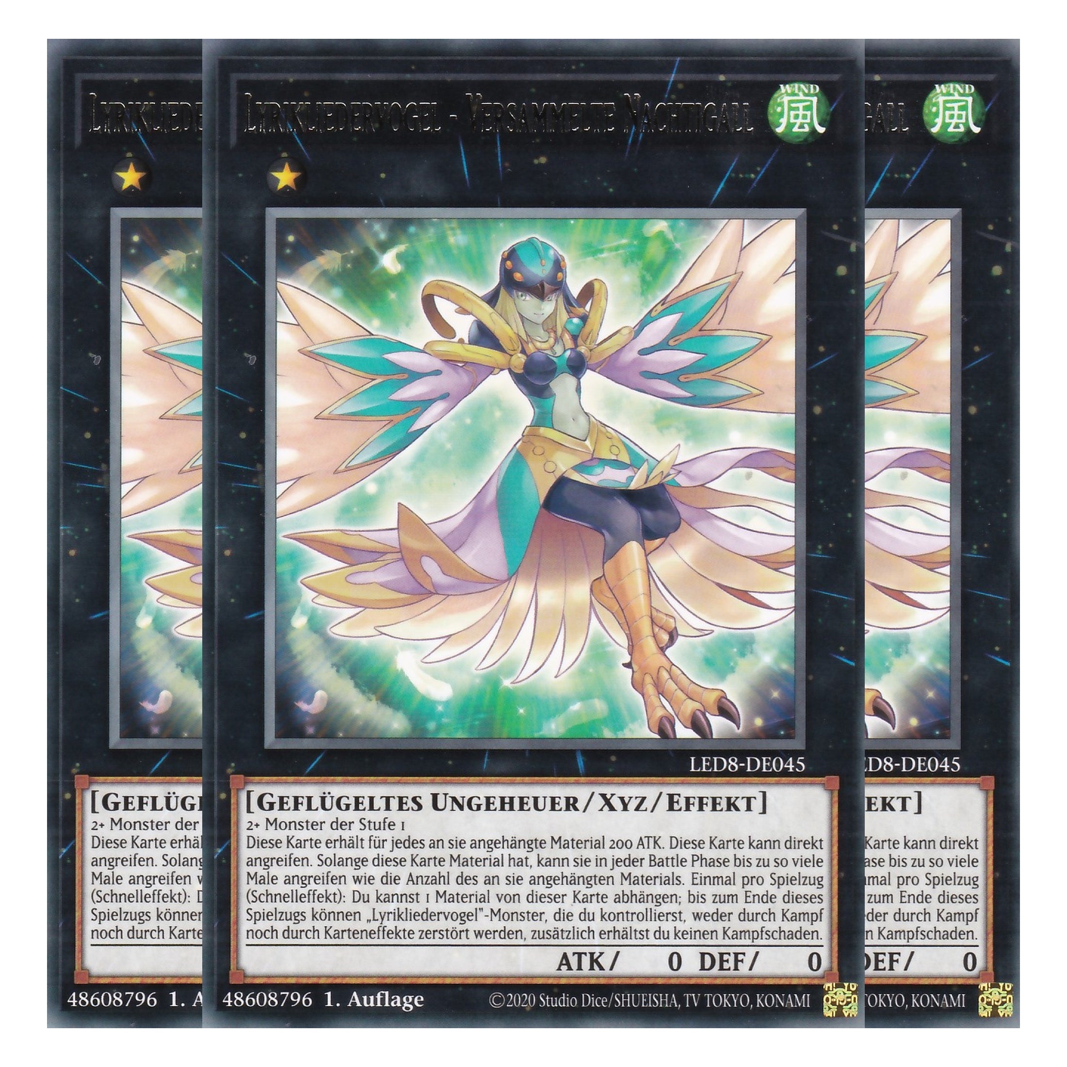 Lyrikliedervogel - Versammelte Nachtigall - LED8-DE045 - Rare - Deutsch - 1. Auflage - Legendary Duelists: Synchro Storm - Playset (3 Kopien)