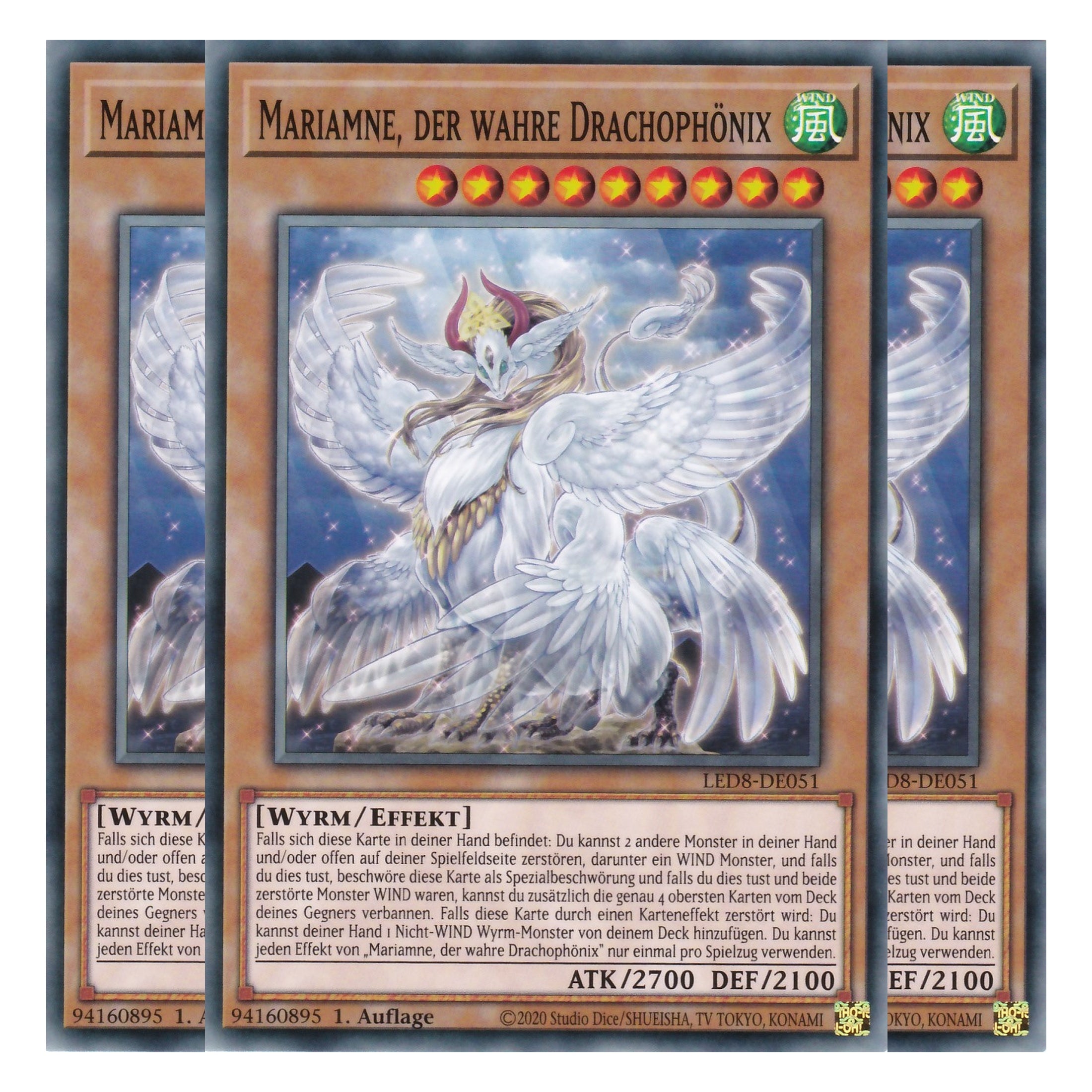 Mariamne, der wahre Drachophönix - LED8-DE051 - Common - Deutsch - 1. Auflage - Legendary Duelists: Synchro Storm - Playset (3 Kopien)