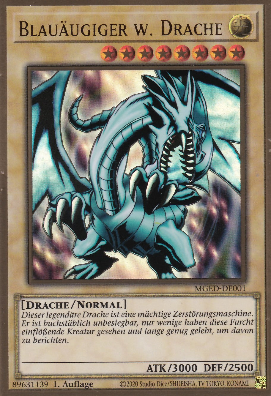 Blauäugiger w. Drache - MGED-DE001 - Gold Rare - Reprint - Deutsch - Maximum Gold: El Dorado